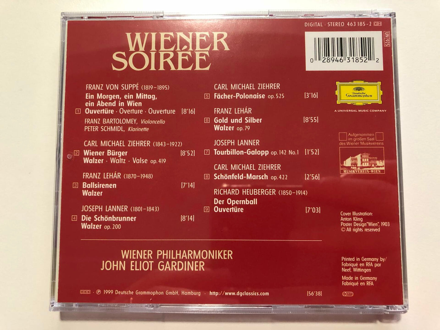 Vienna Soiree [Audio CD] Suppe; Lehar; Heuberger; Vpo and Gardiner - Very Good