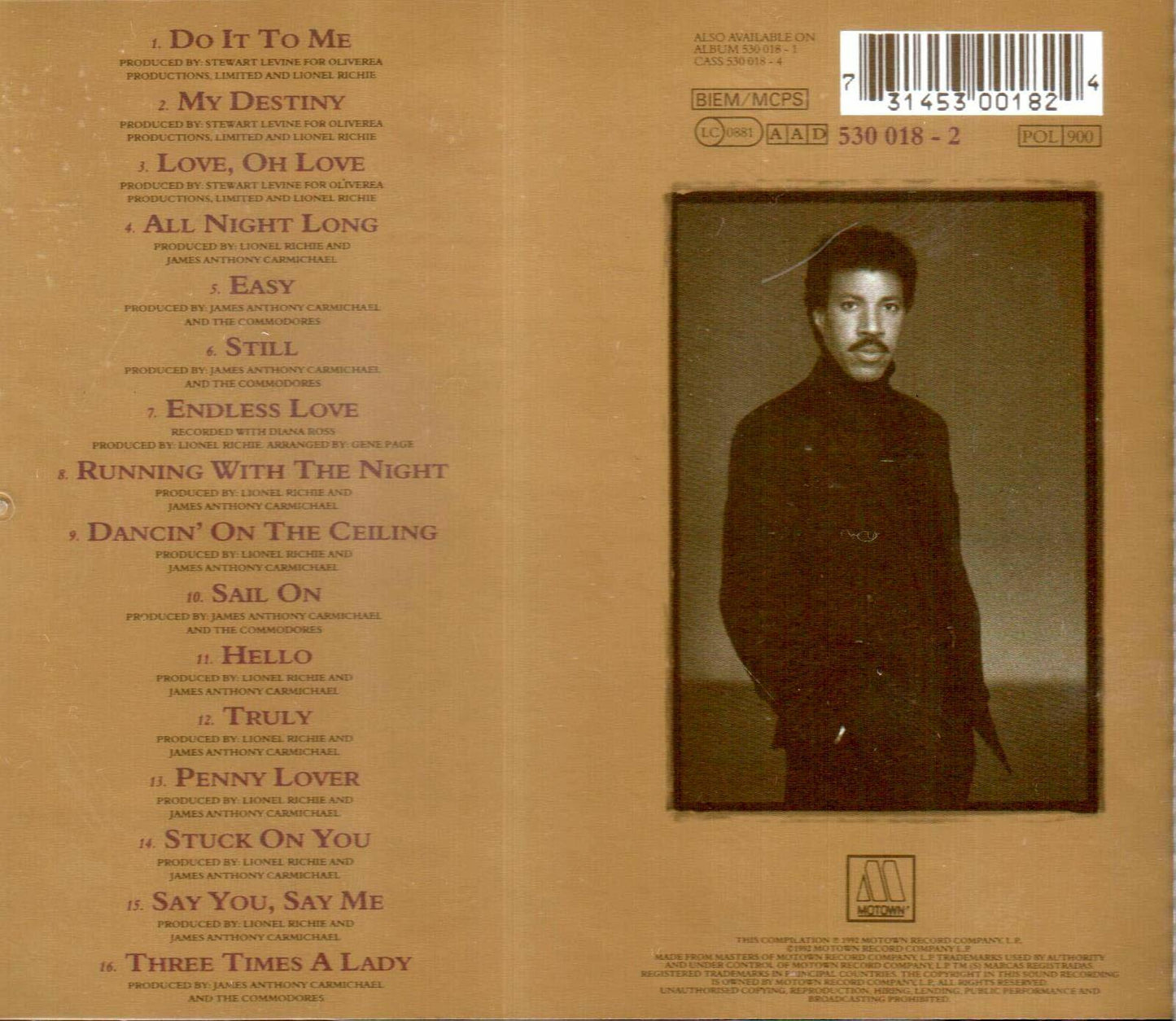 Back To Front [Audio CD] RICHIE,LIONEL - Very Good