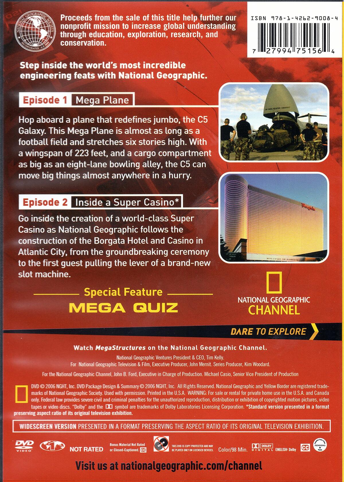 MEGA STRUCTURES, VOLUME 1 (DVD) NATIONAL GEOGRAPHIC. EPISODES 1 & 2 [DVD] - Good