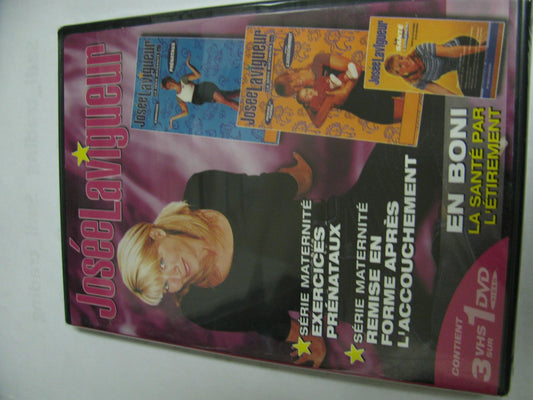 "Josée Lavigueur, série maternité : Exercices prénataux / Remise en forme après l'accouchement / Santé par l'étirement"