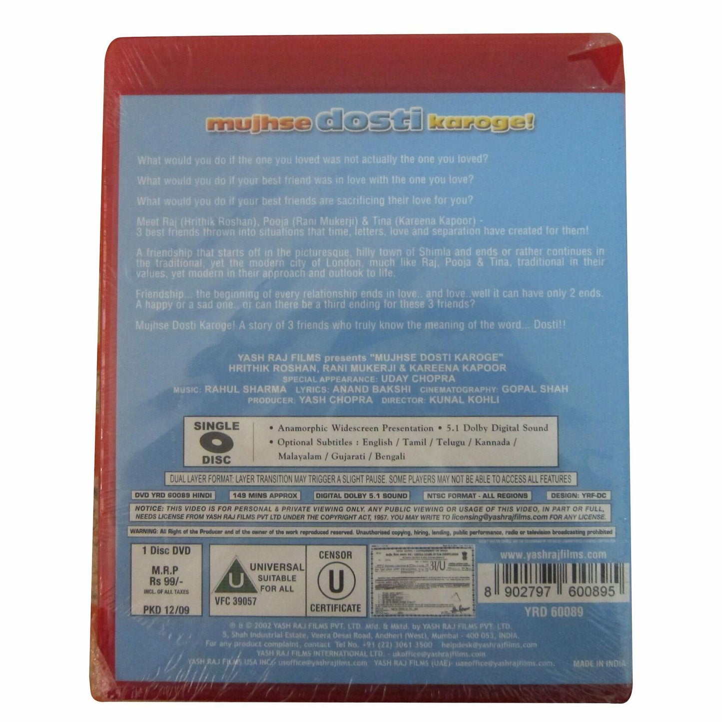 Mujhse Dosti Karoge (Widescreen Sub Dol) [Import] [DVD] - Good
