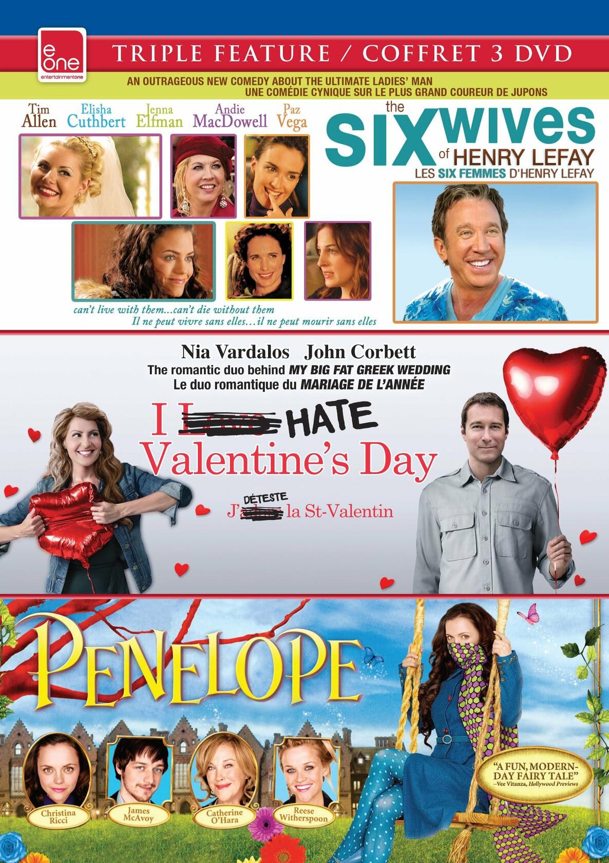 eOne Triple Feature Set 16 (Six Wives of Henry Lefay, I Hate Valentine's Day, Penelope) / Coffret 3 DVD 16 (Les six femmes d'Henry Lefay, Je déteste la St-Valentin, Pénélope) (Bilingual)