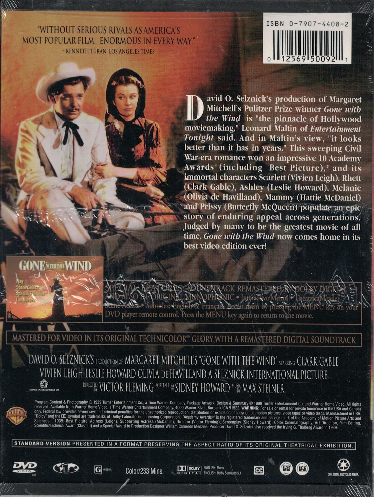 Gone with the Wind (Full Screen) [DVD] - Good