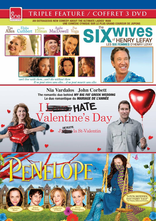 eOne Triple Feature Set 16 (Six Wives of Henry Lefay, I Hate Valentine's Day, Penelope) / Coffret 3 DVD 16 (Les six femmes d'Henry Lefay, Je déteste la St-Valentin, Pénélope) (Bilingual)