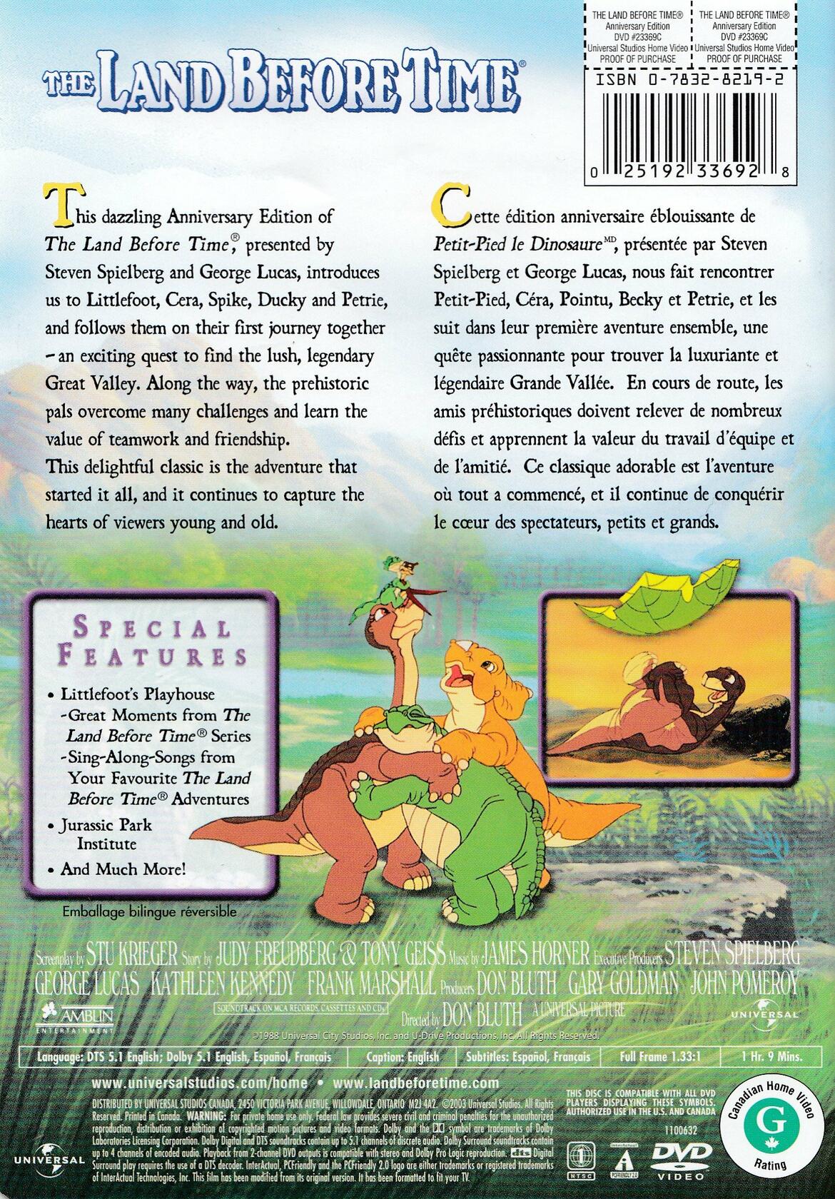 The Land Before Time (Anniversary Edition) (Bilingual) [DVD] - Good