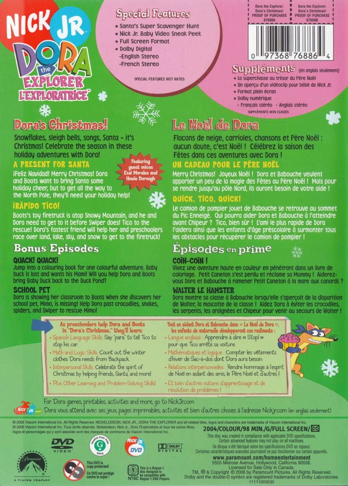 Dora the Explorer: Dora's Christmas (4 episodes) [DVD]