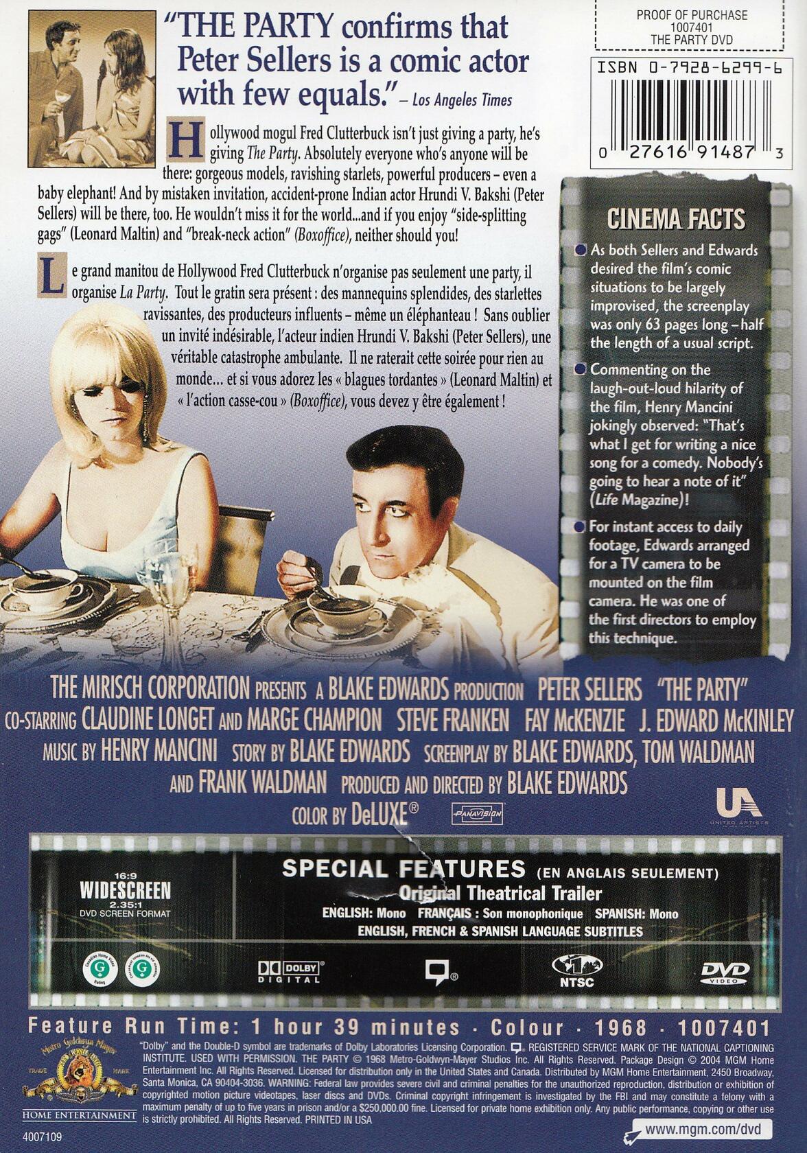 The Party (1968) [DVD] - Good