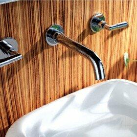 Chrome Finish Wall Mount Brass Bathroom Sink Faucet (Widespread) - Good