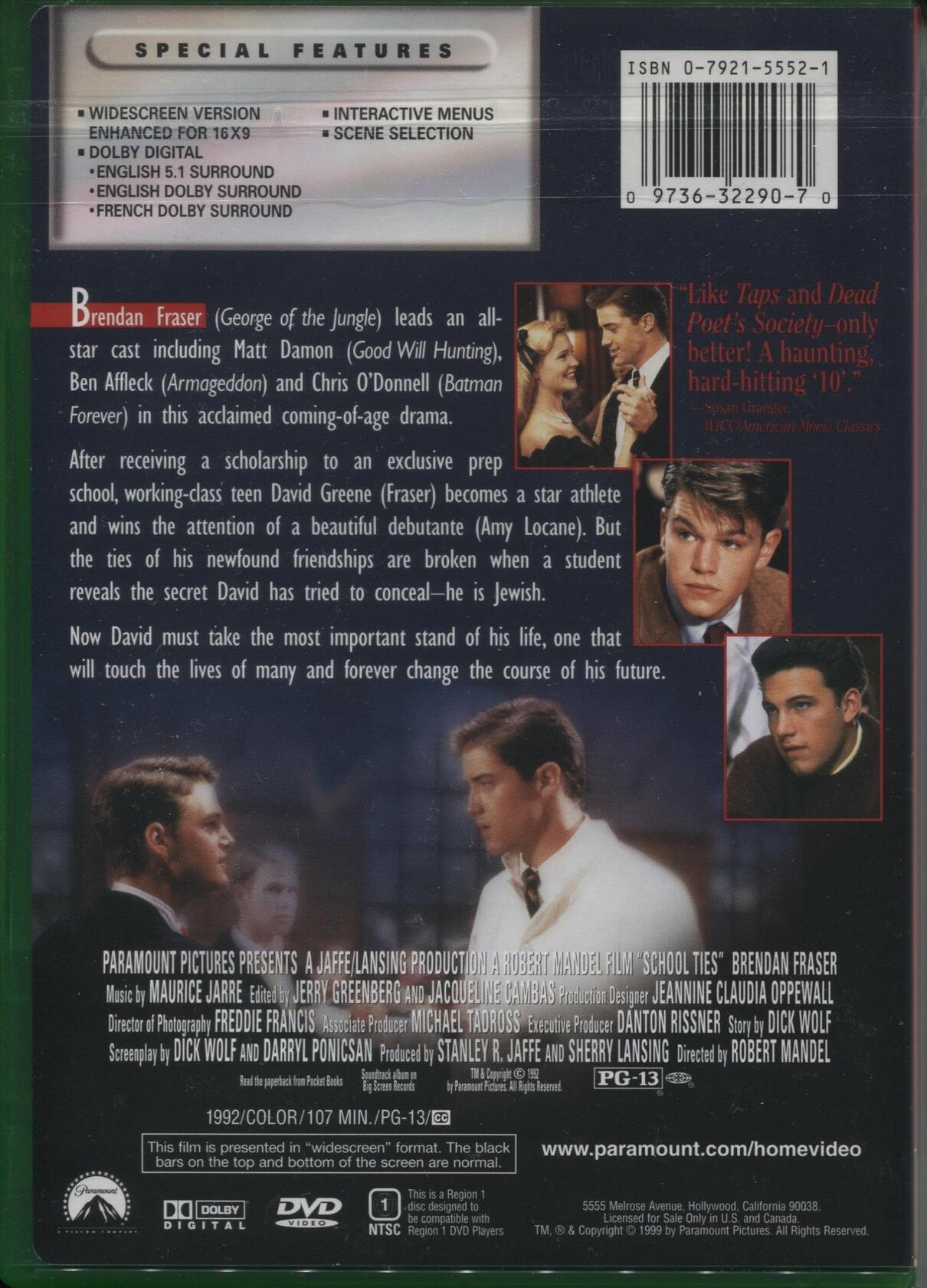 School Ties (Widescreen) (Bilingual) [DVD] - Good