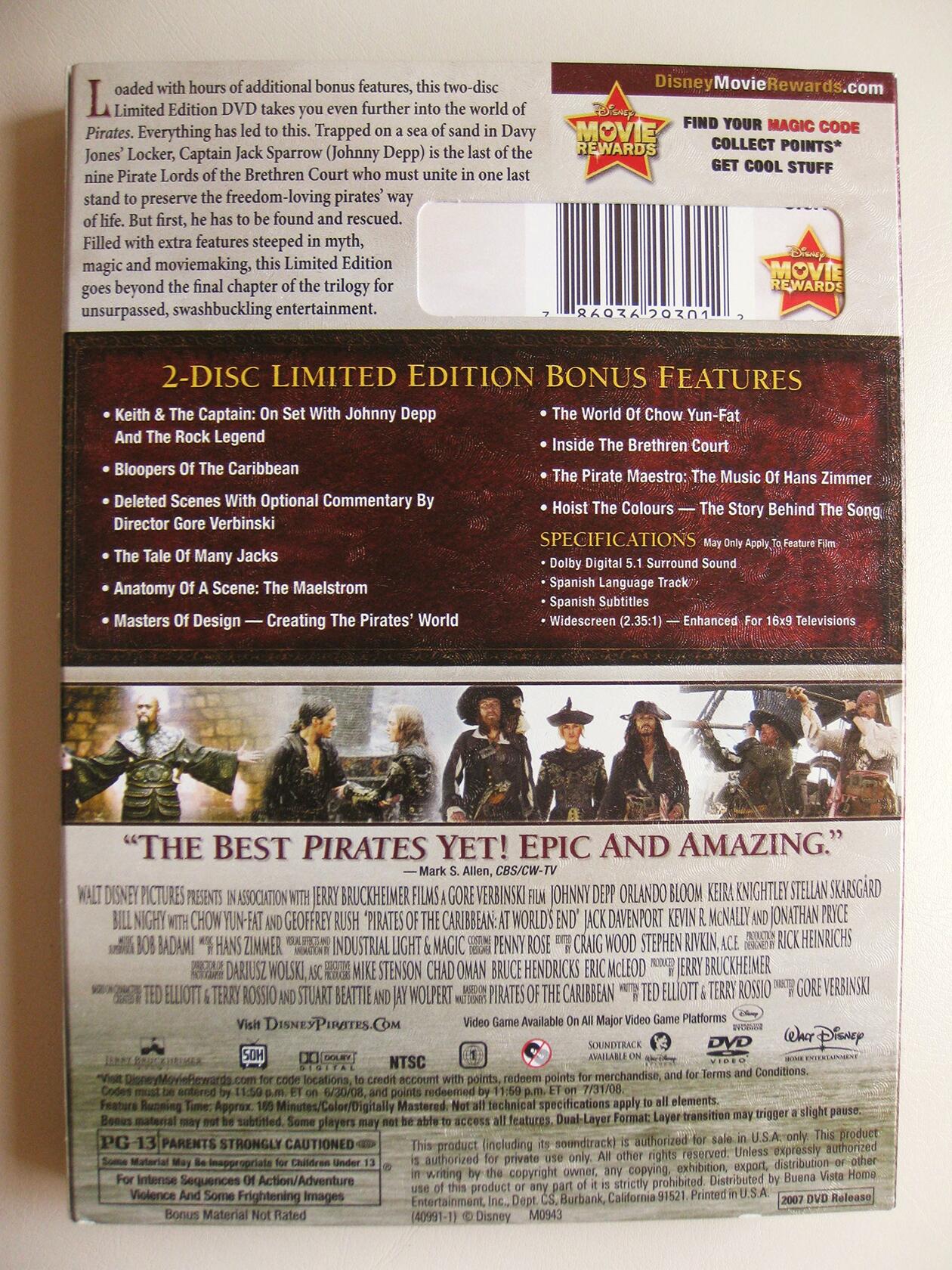 Pirates Of The Caribbean: At World's End (2-Disc Limited Edition) (Bilingual) [DVD]