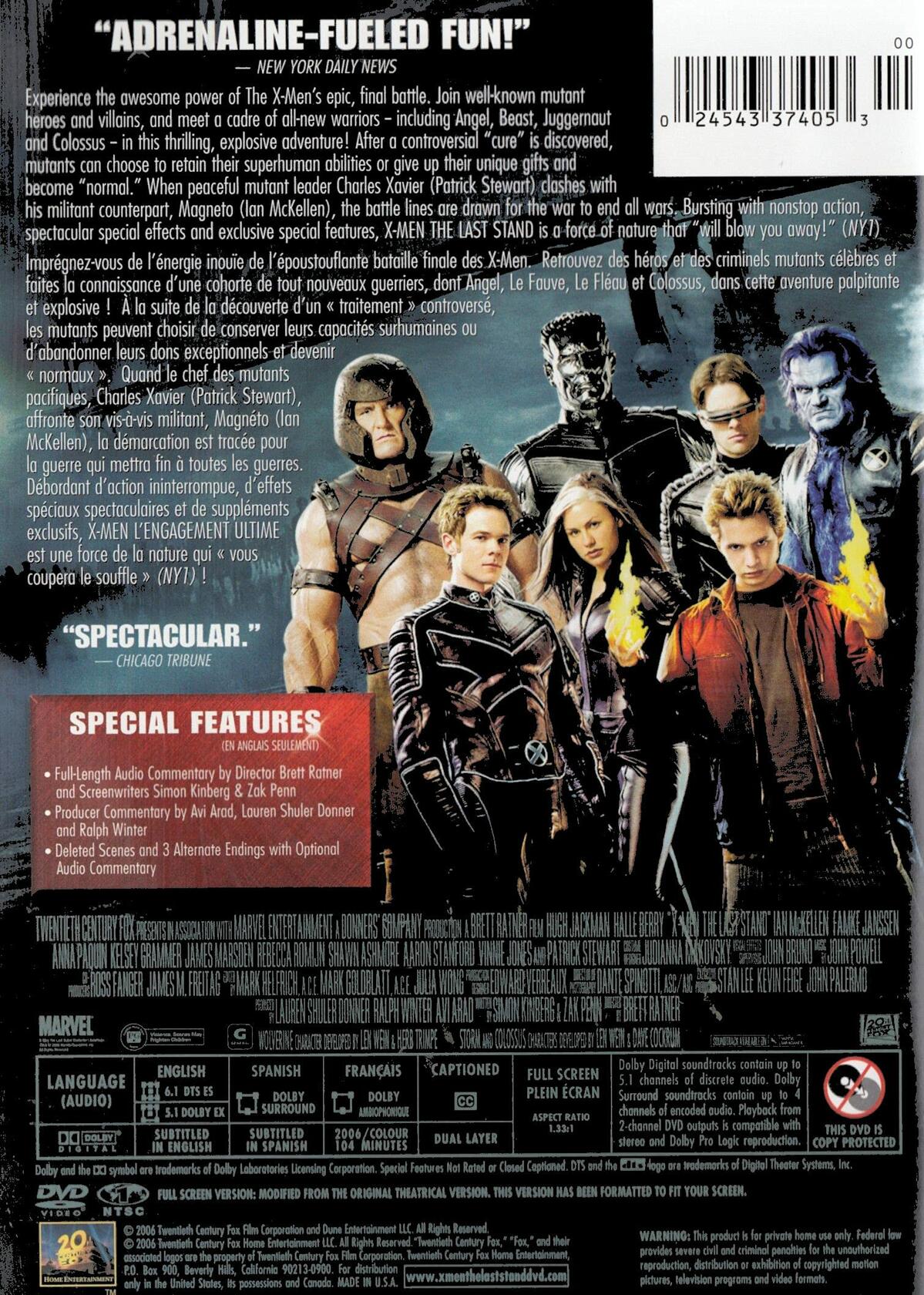 X-MEN X3: LAST STAND [DVD] - Good