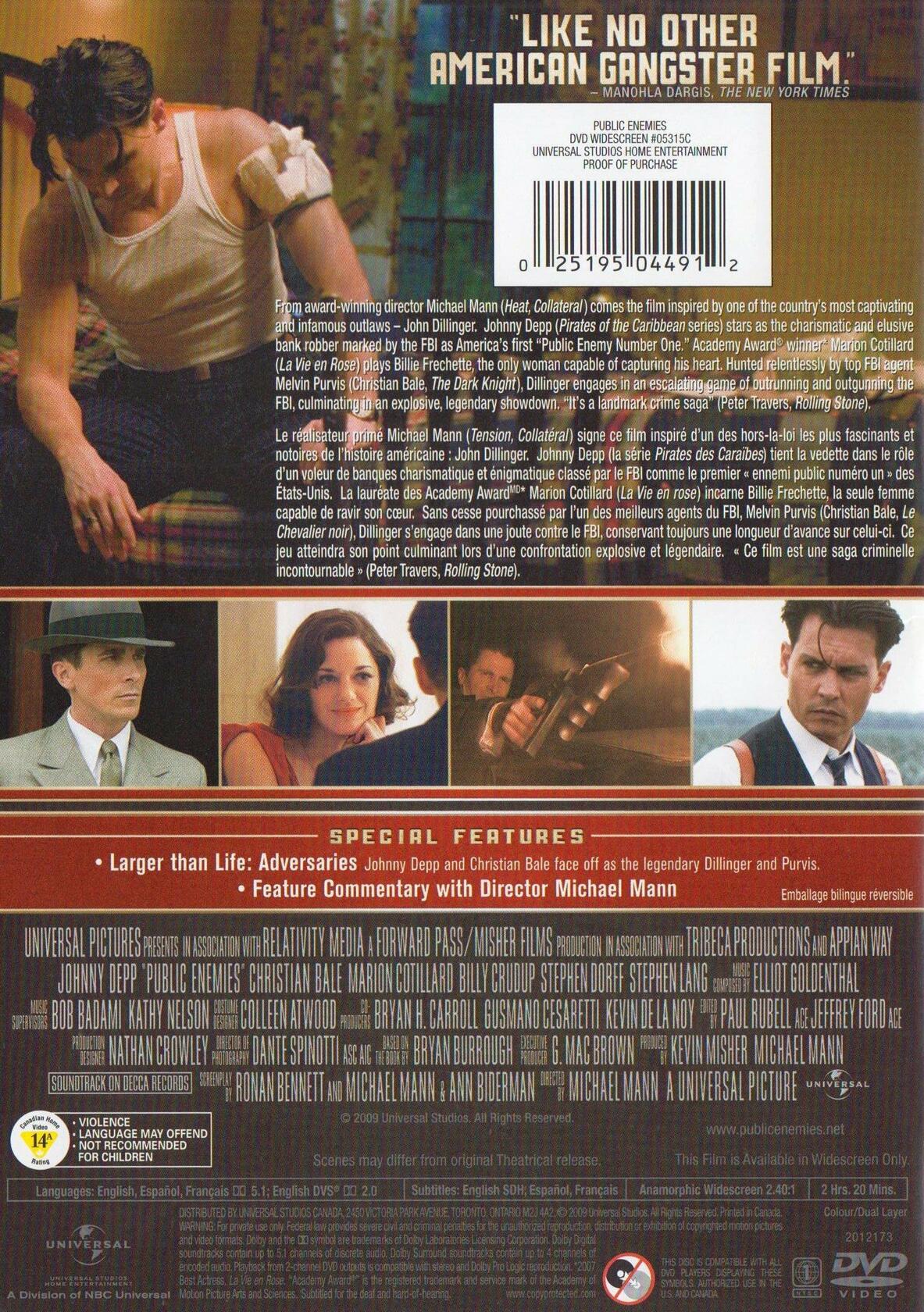 Public Enemies [DVD] (Bilingual) [DVD] - Good