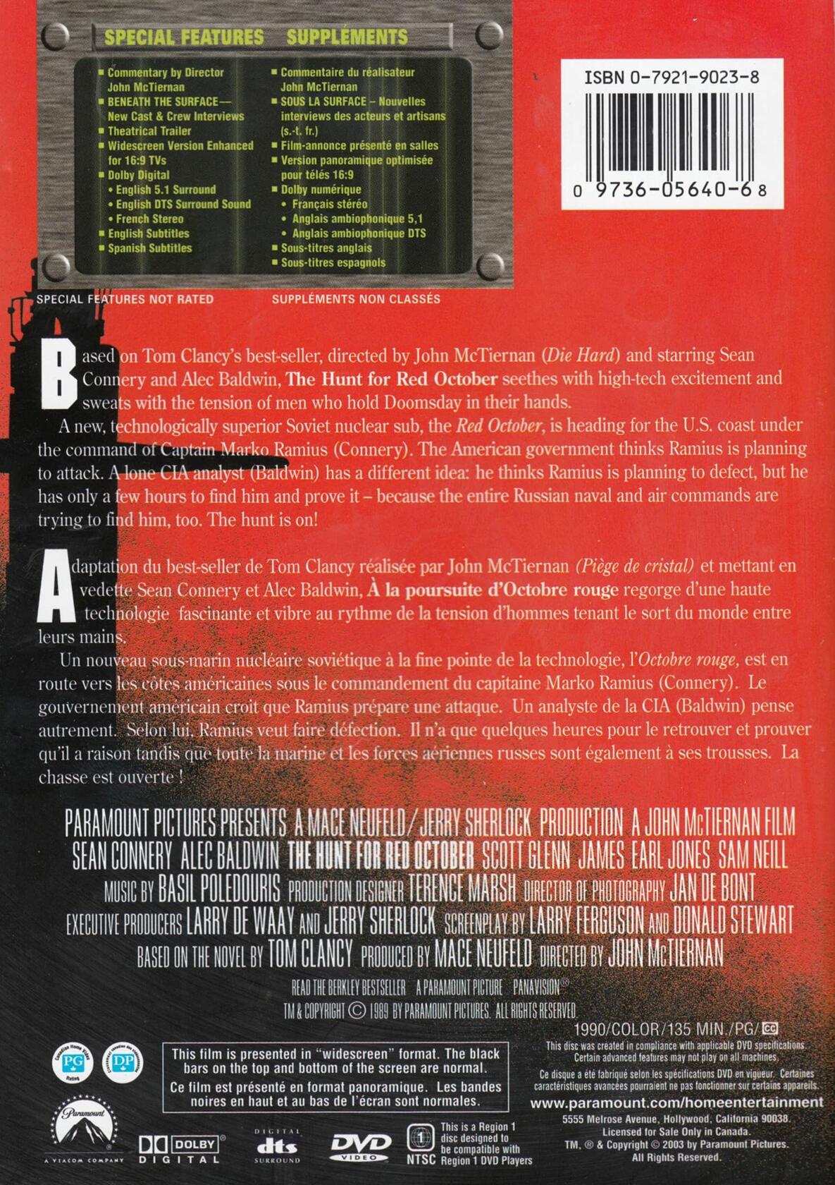 The Hunt for Red October (Special Collector's Edition) [DVD] - Good
