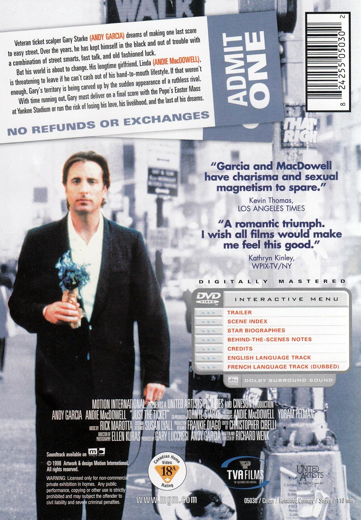 Just the Ticket (Bilingual) [DVD] - Like New