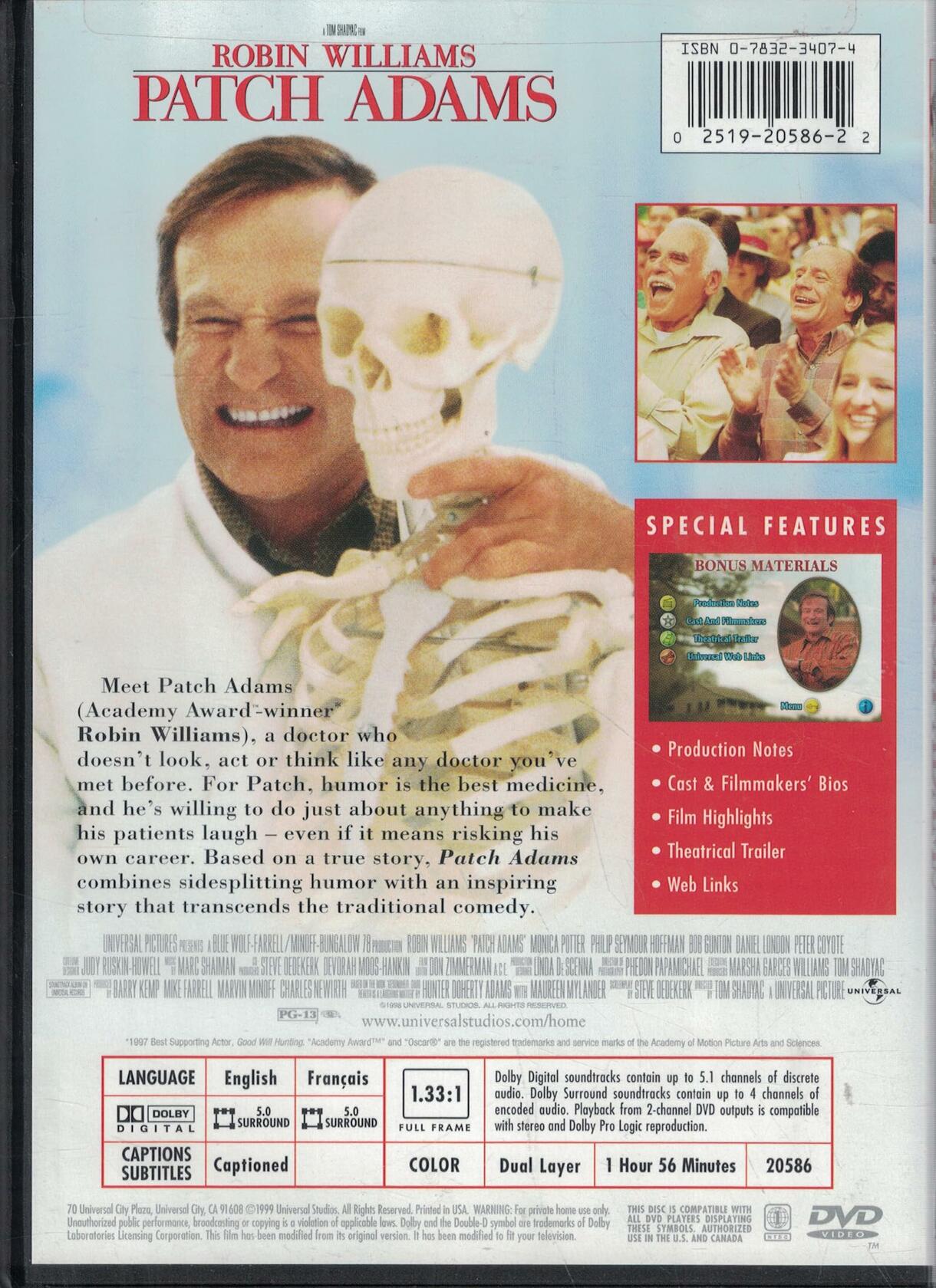 Patch Adams (Full Screen) (Bilingual) [Import] [DVD] - Good