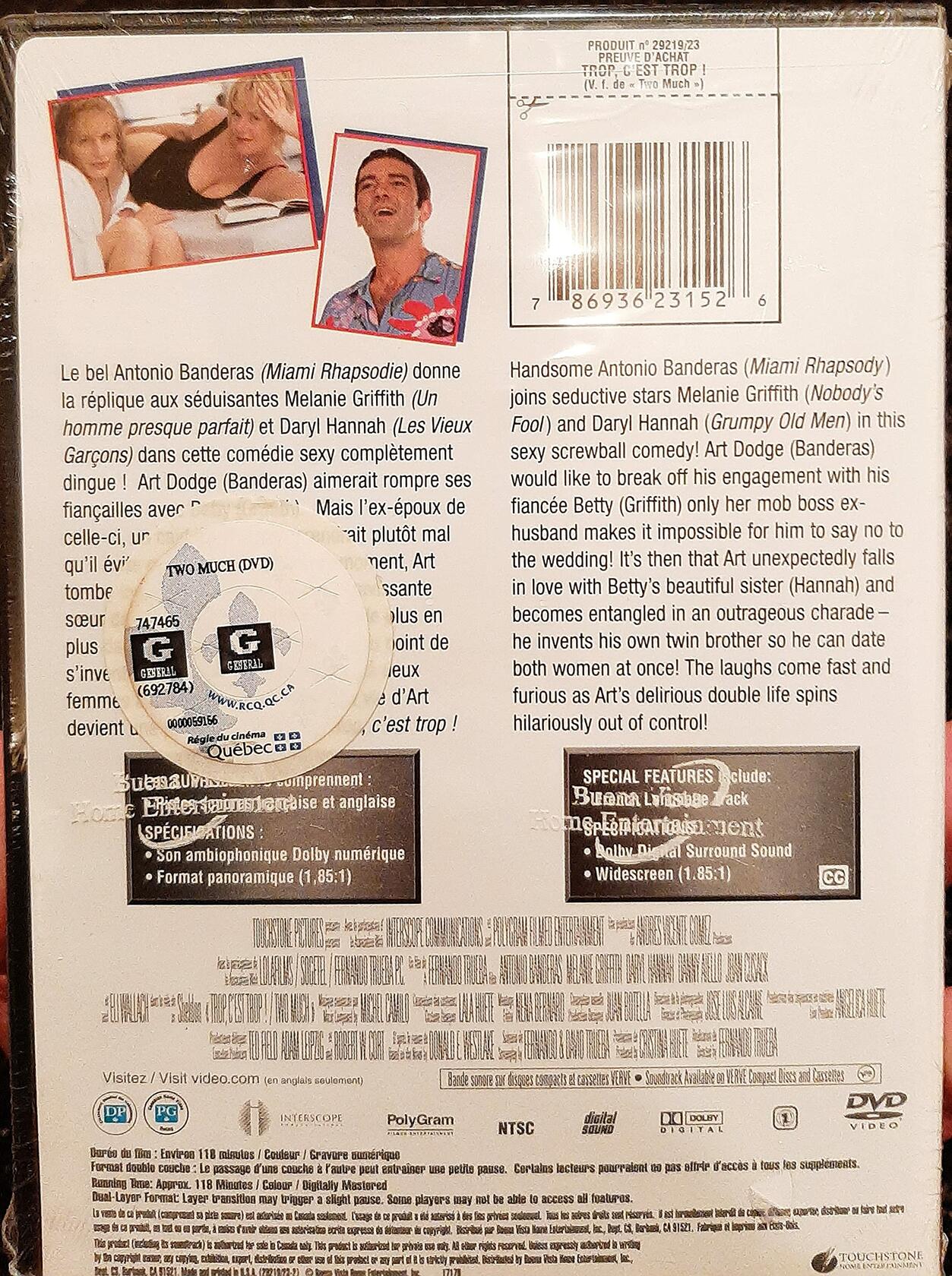 Two Much (Quebec Version - French/English) [DVD] - Good