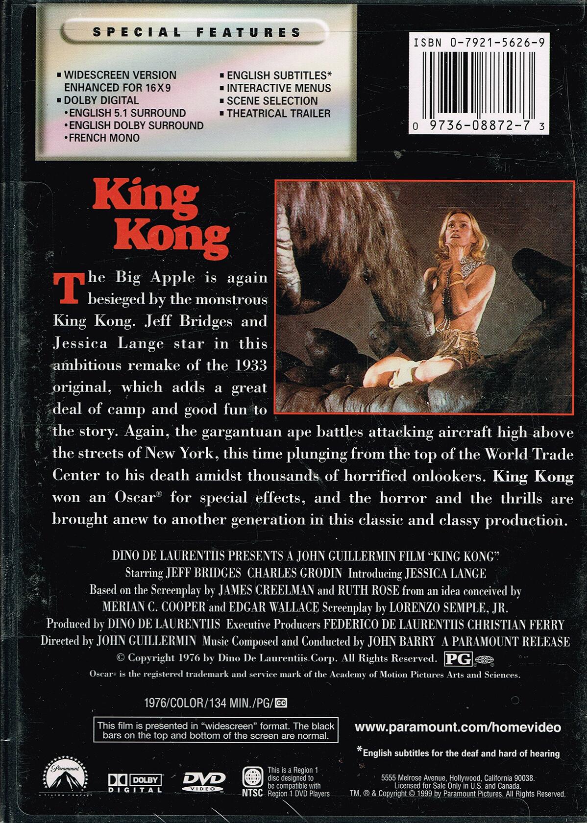 King Kong (Widescreen) (Bilingual) [DVD] - Like New