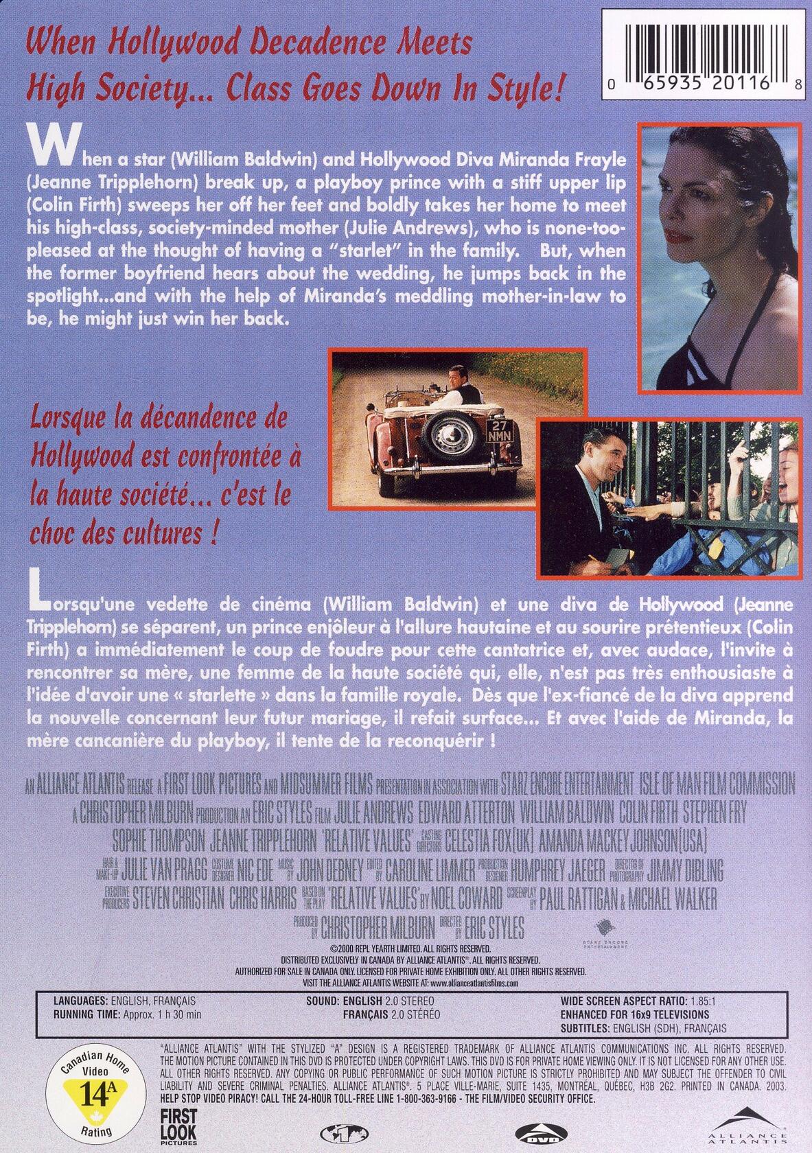 Relative Values (Bilingual) [DVD] - Like New