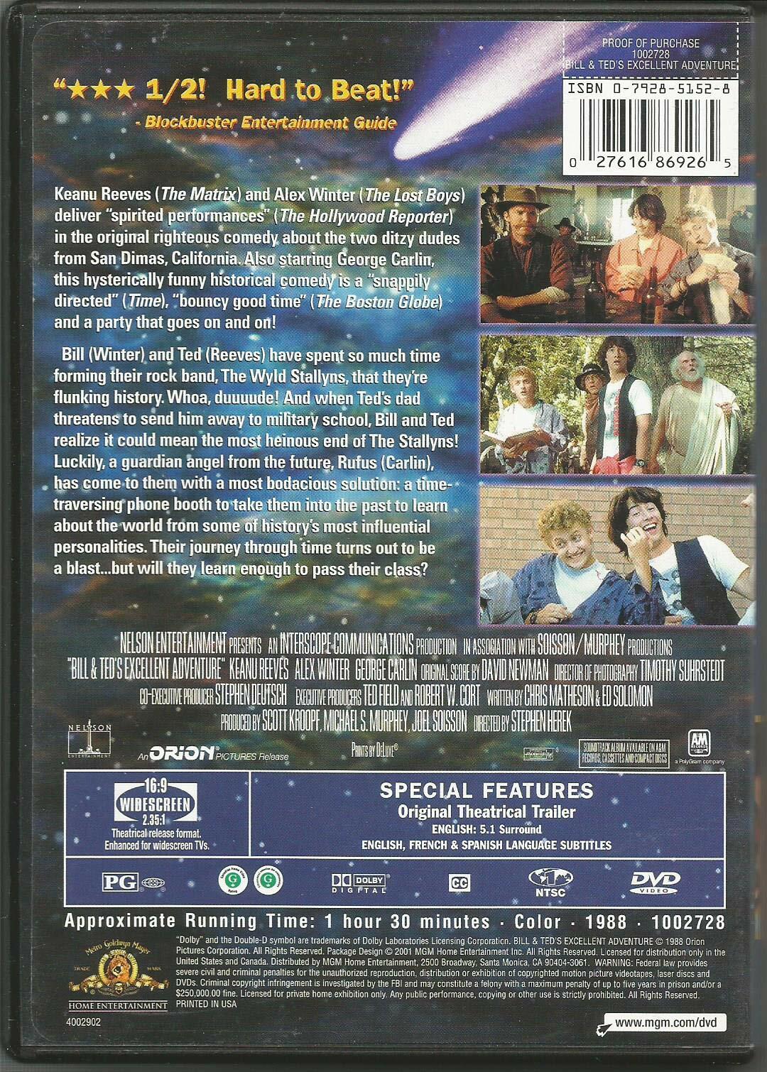 Bill & Ted's Excellent Adventure (Widescreen) [DVD]
