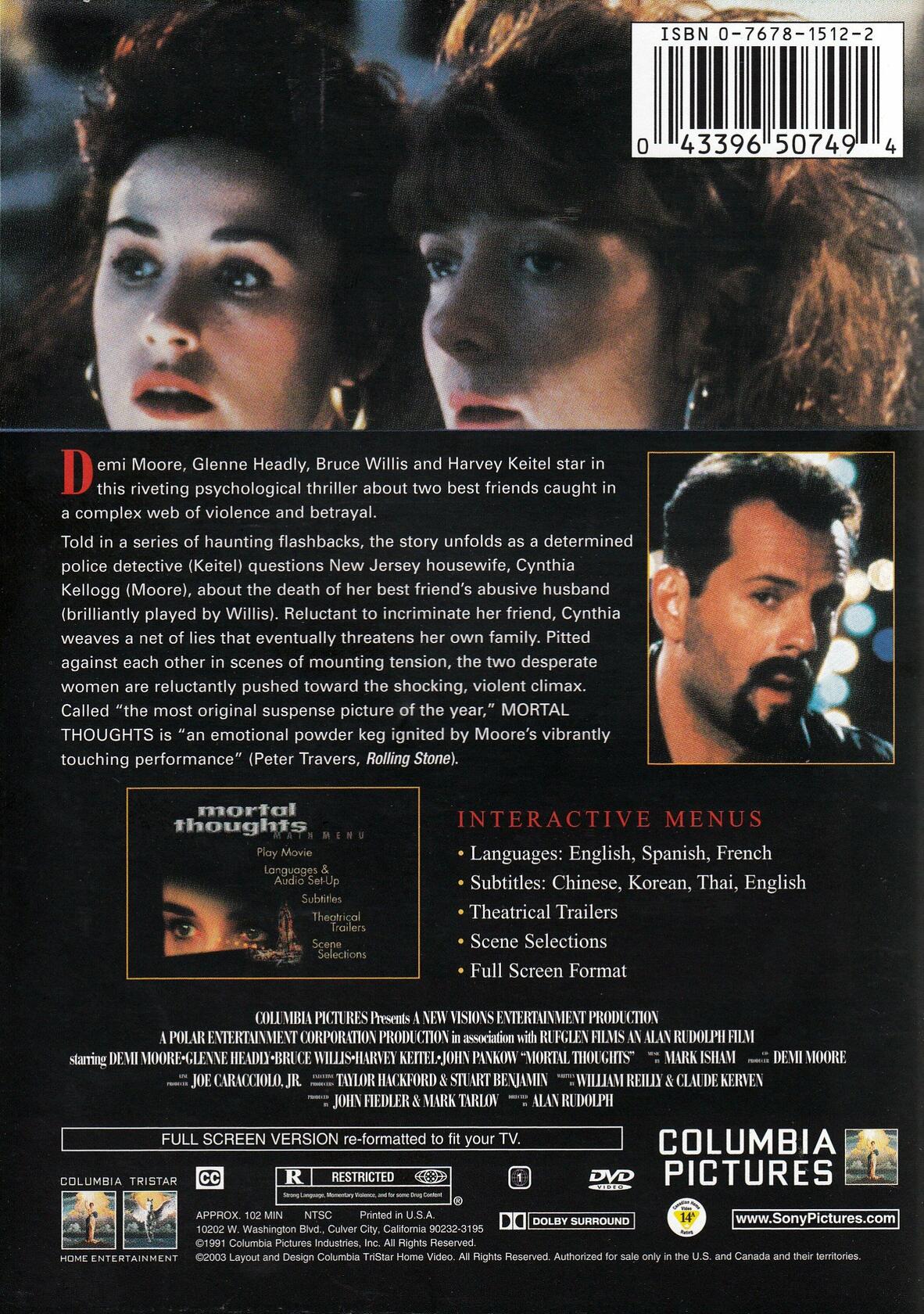 Mortal Thoughts (Bilingual) [DVD] - Like New