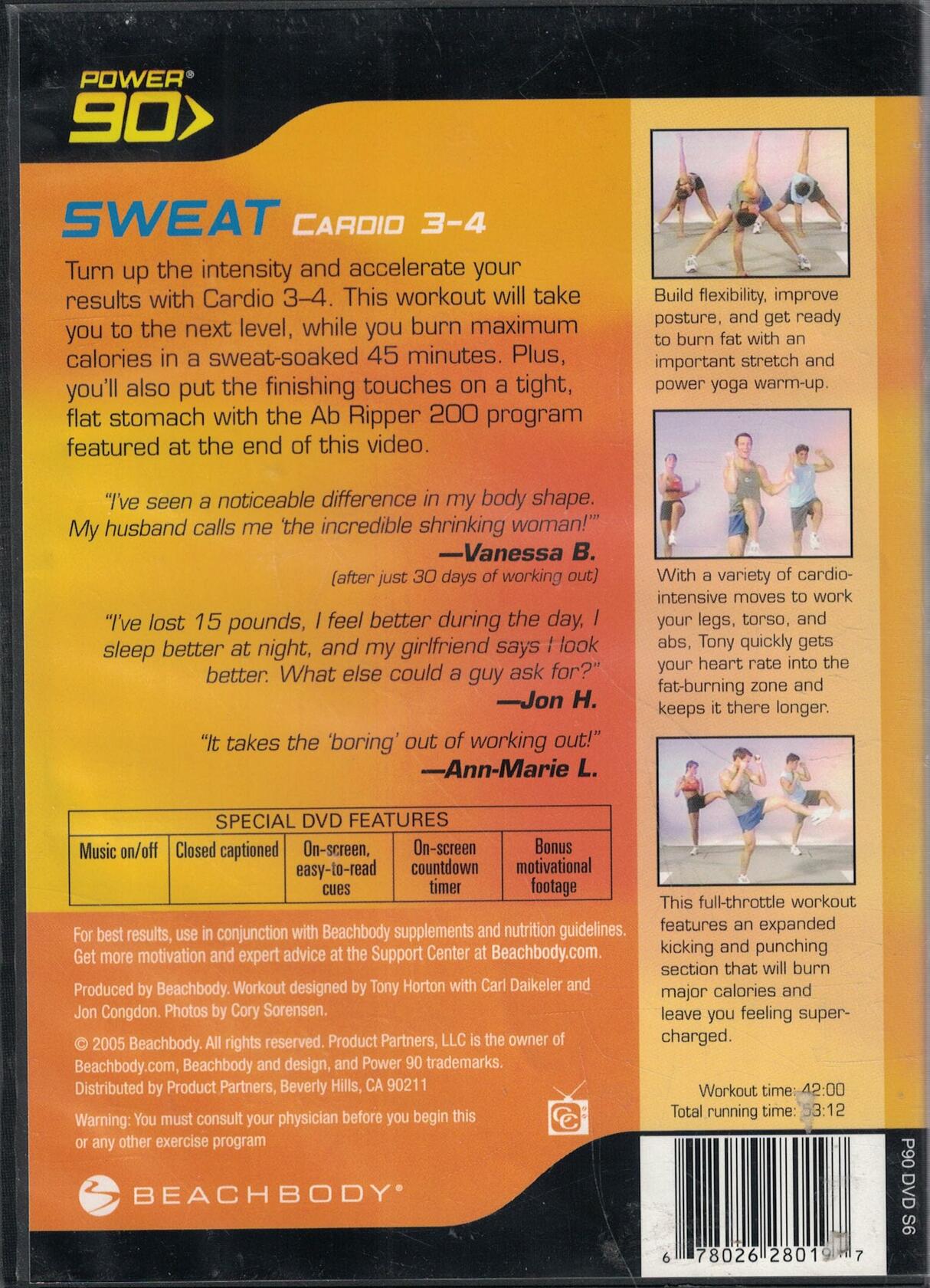 Power 90 Sweat Cardio 3-4 [DVD]