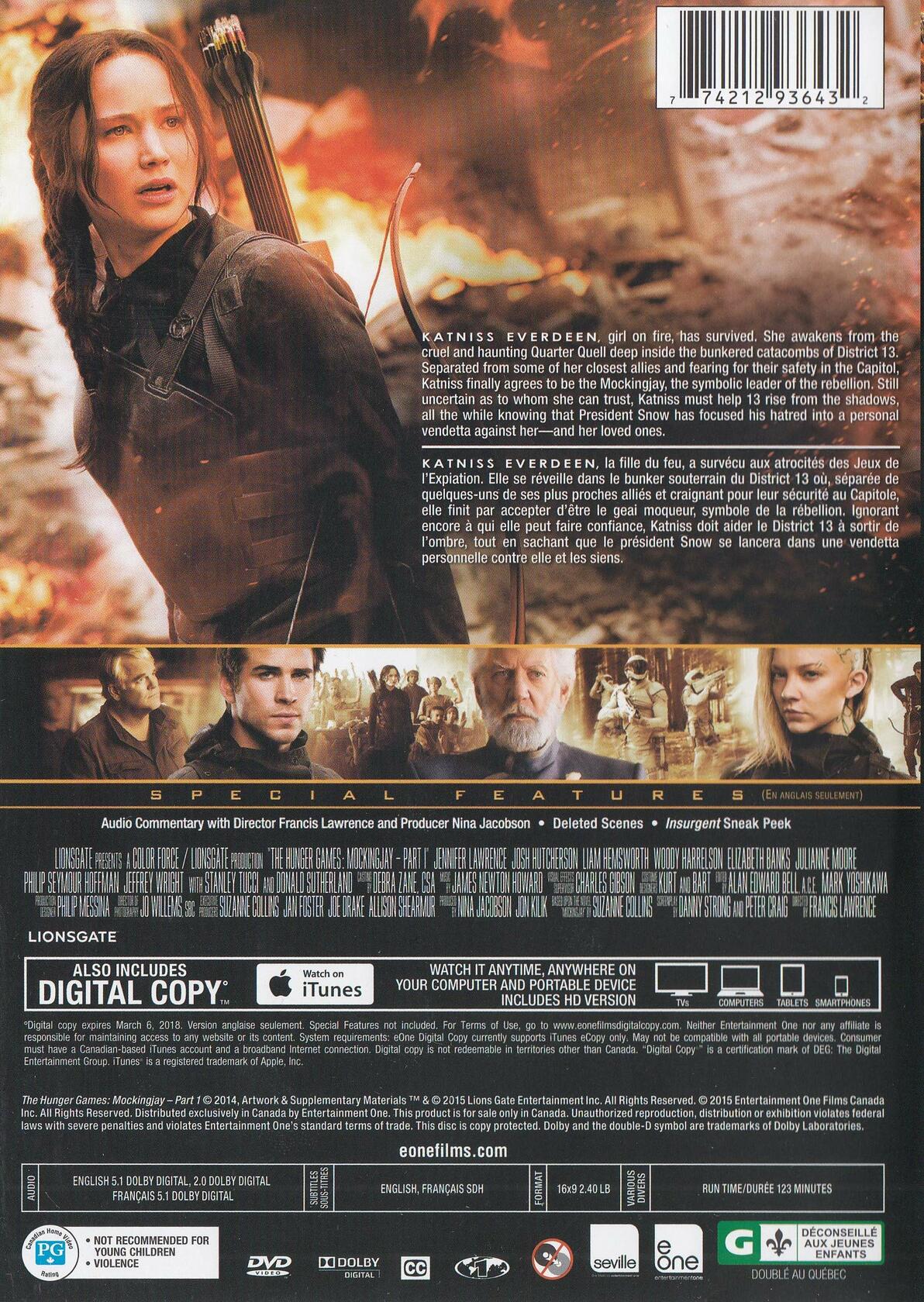 Hunger Games : Mockingjay - Part 1 [DVD]