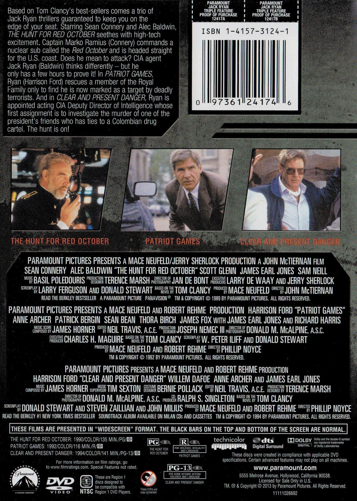 The Jack Ryan Triple Feature [DVD] - Very Good