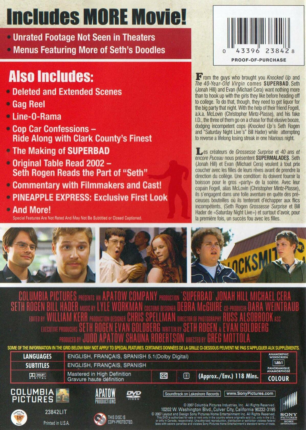 Superbad (Unrated, Extended Cut) Bilingual [DVD] - Very Good