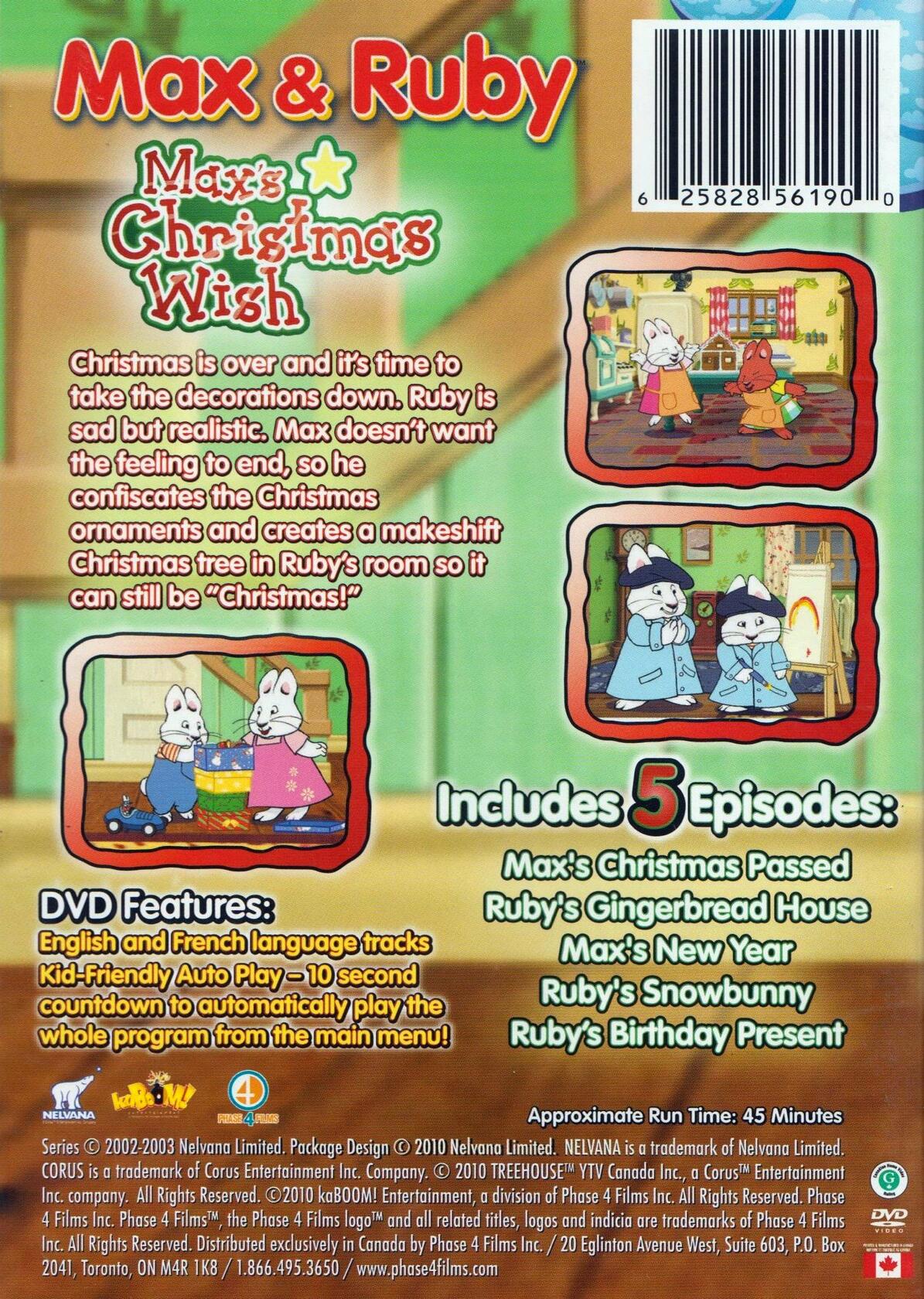 Max and Ruby - Max's Christmas Wish [DVD] - Very Good