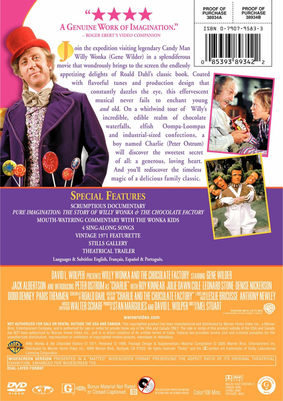 Willy Wonka & the Chocolate Factory (Widescreen Edition) (Bilingual) [DVD] - Very Good