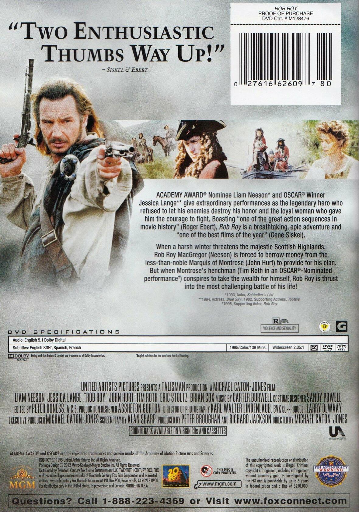 Rob Roy (Widescreen) [DVD] - Very Good
