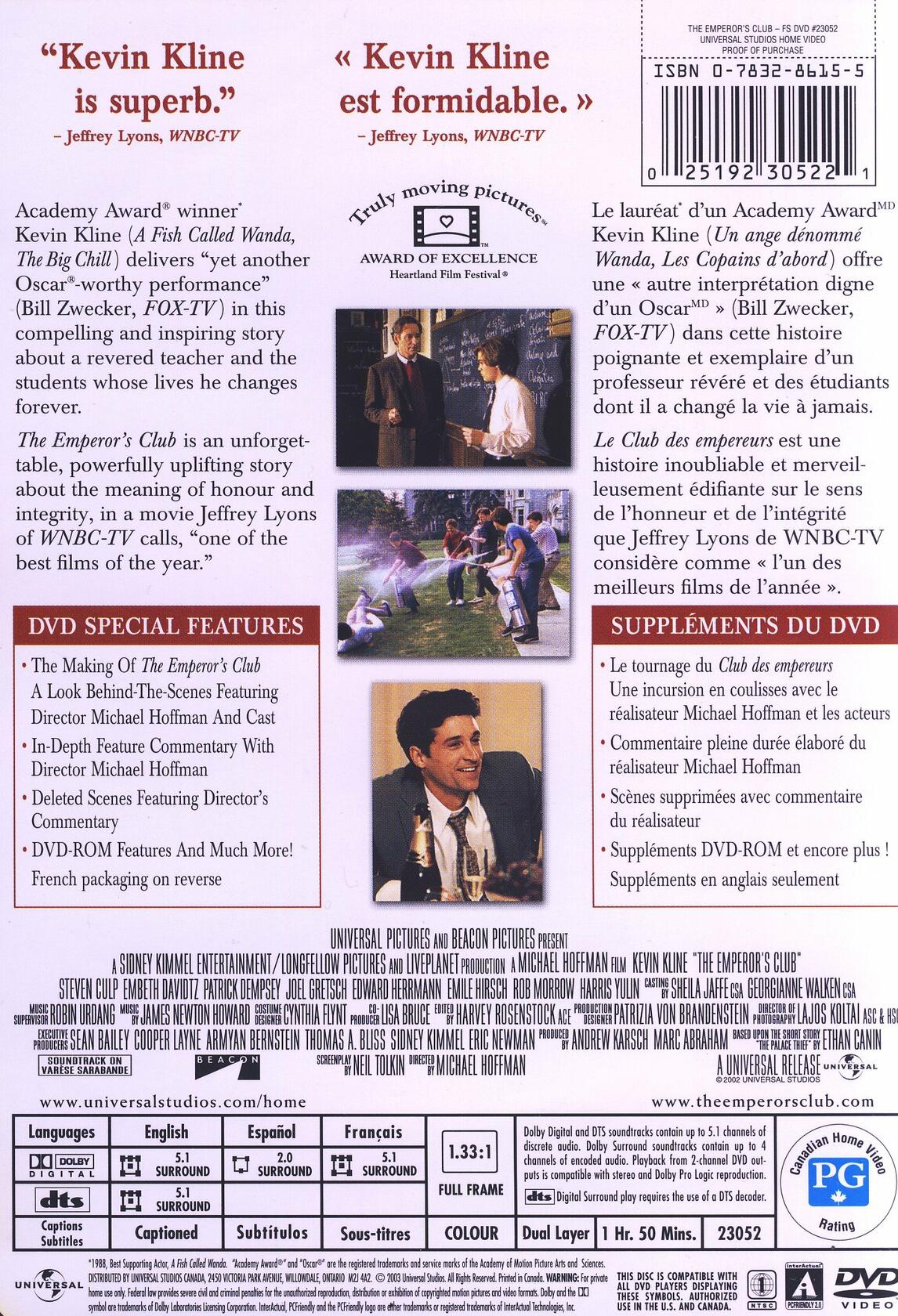 The Emperor's Club (Full Screen) (Sous-titres français) [Import] - Very Good