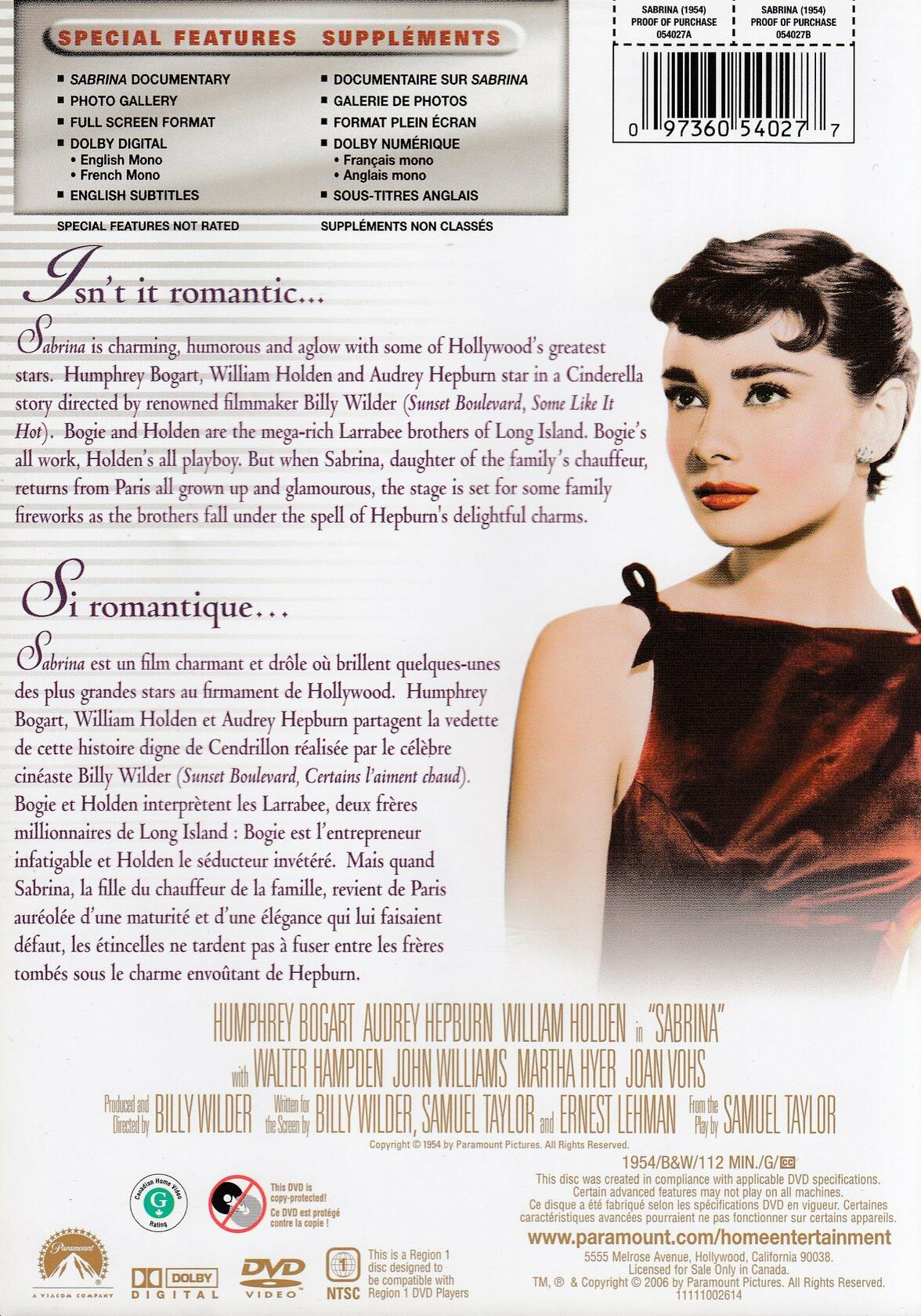 Sabrina [DVD] - Very Good