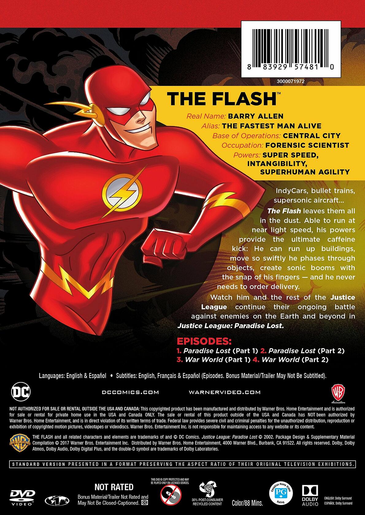 DC Super Heroes: The Flash (DVD) [DVD] - Very Good