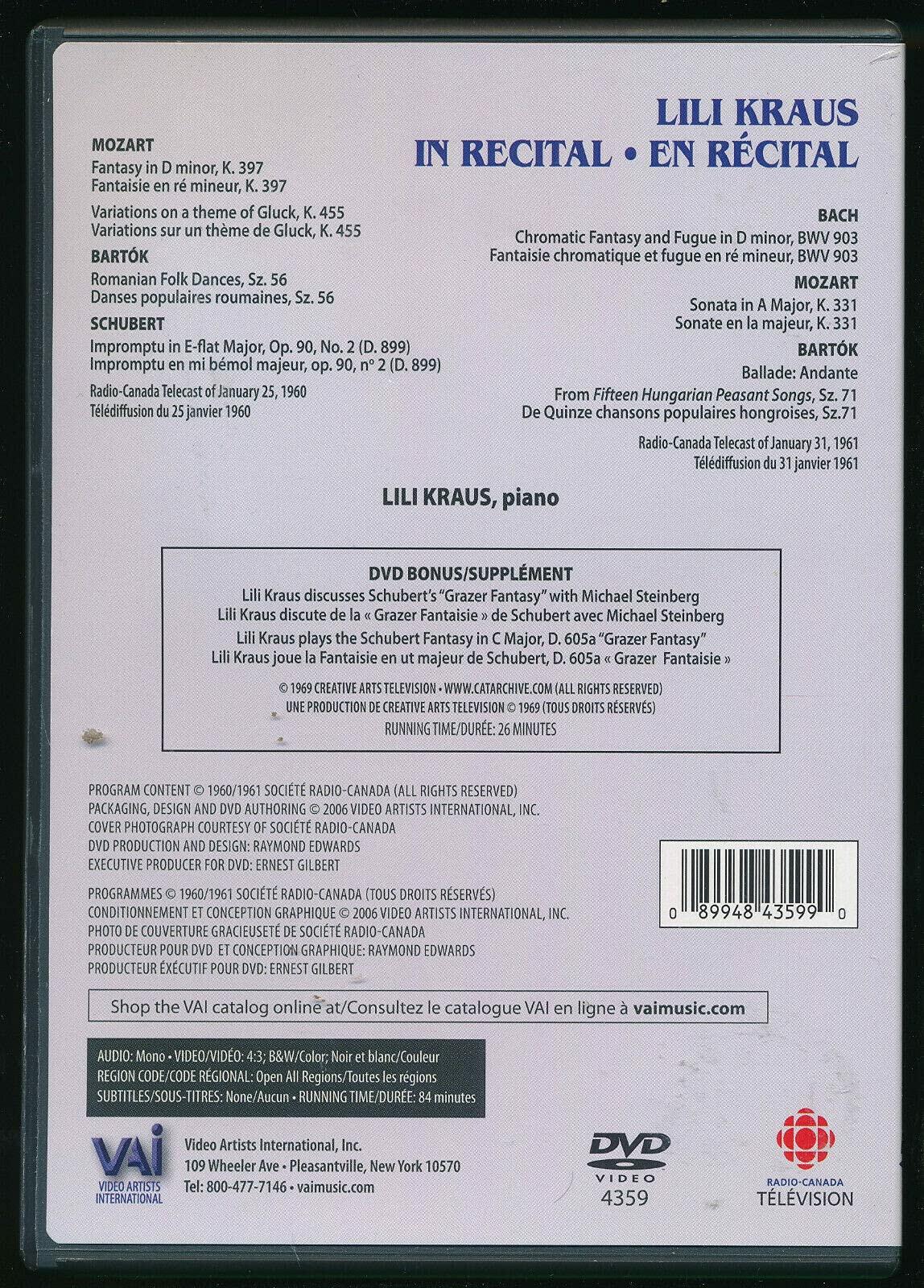 Lili Kraus: In Recital [Import] [DVD] - Very Good