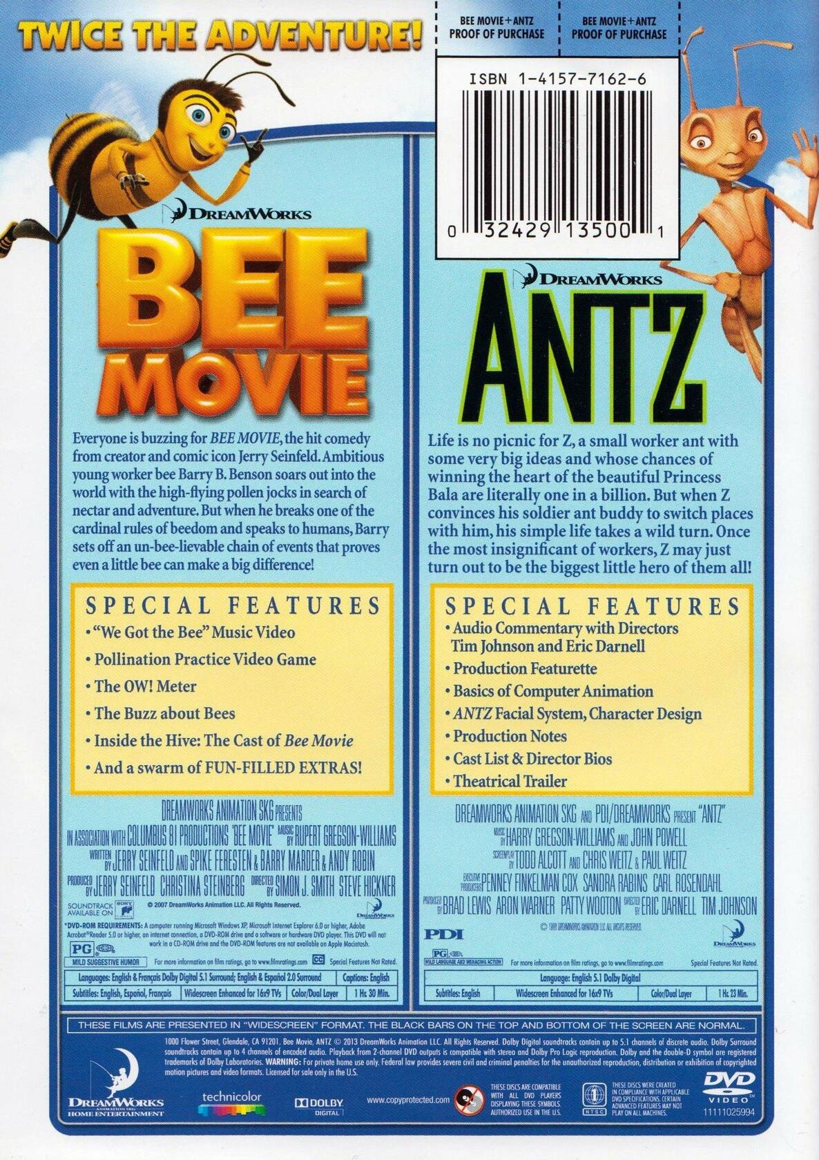 Bee Movie / Antz [DVD] - Very Good