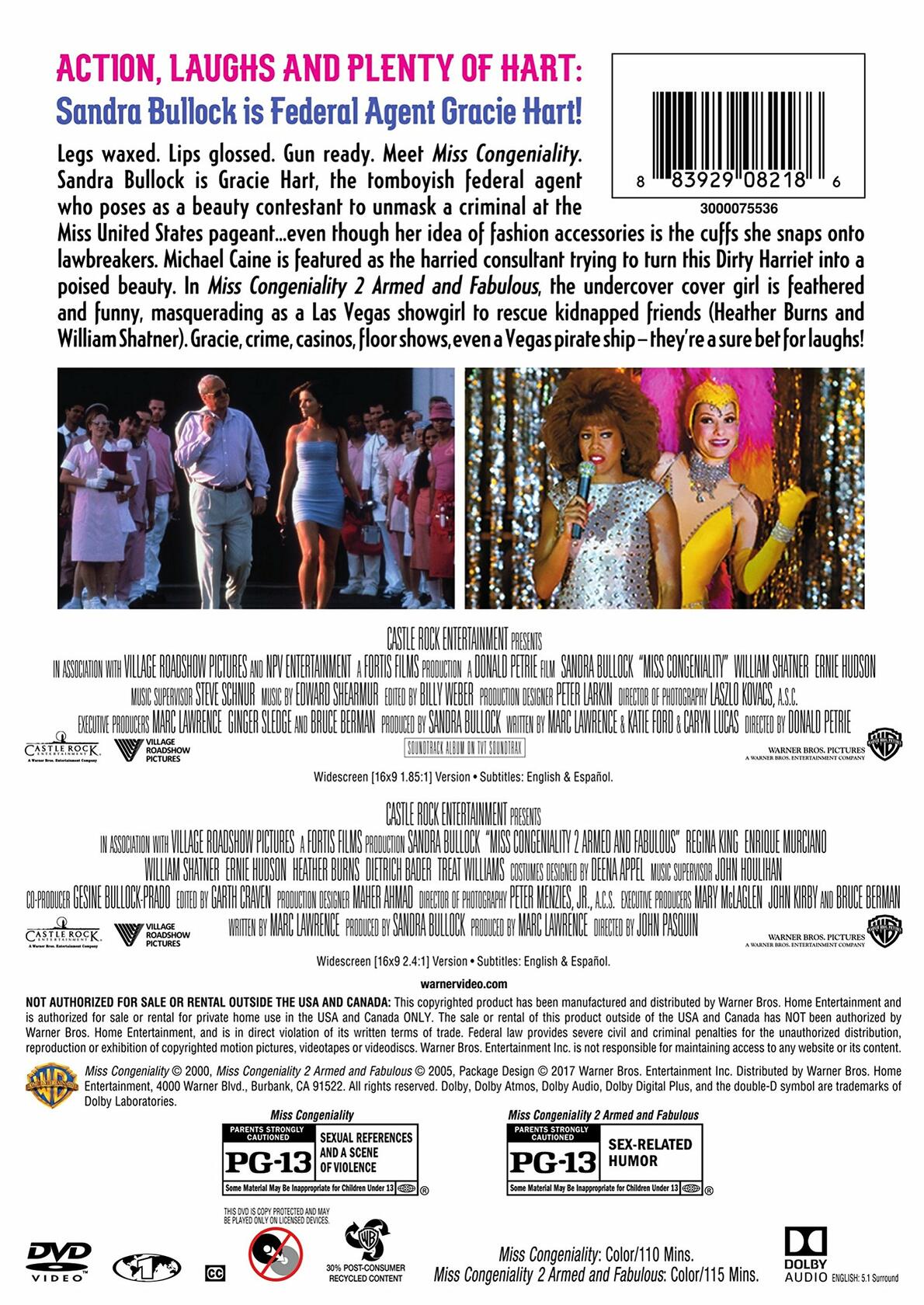 Miss Congeniality: Deluxe Edition / Miss Congeniality 2: Armed And Fabulous (DVD) [DVD] - Very Good