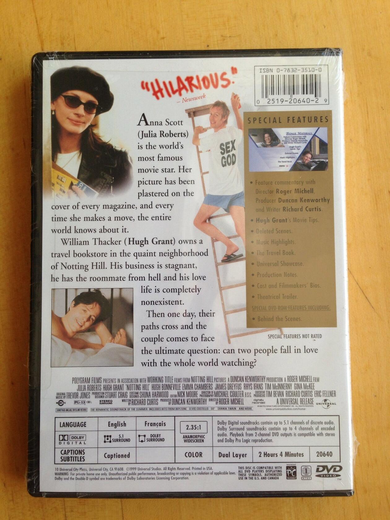 Notting Hill (Widescreen) [DVD] - Very Good