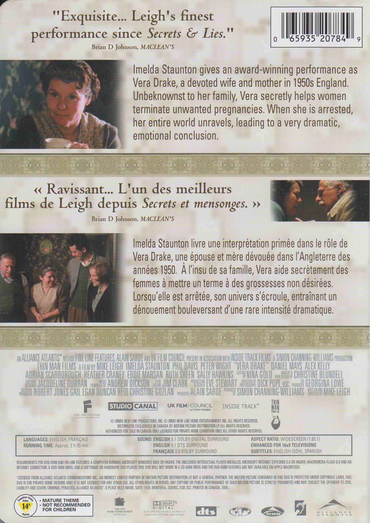 Vera Drake [DVD] - Very Good