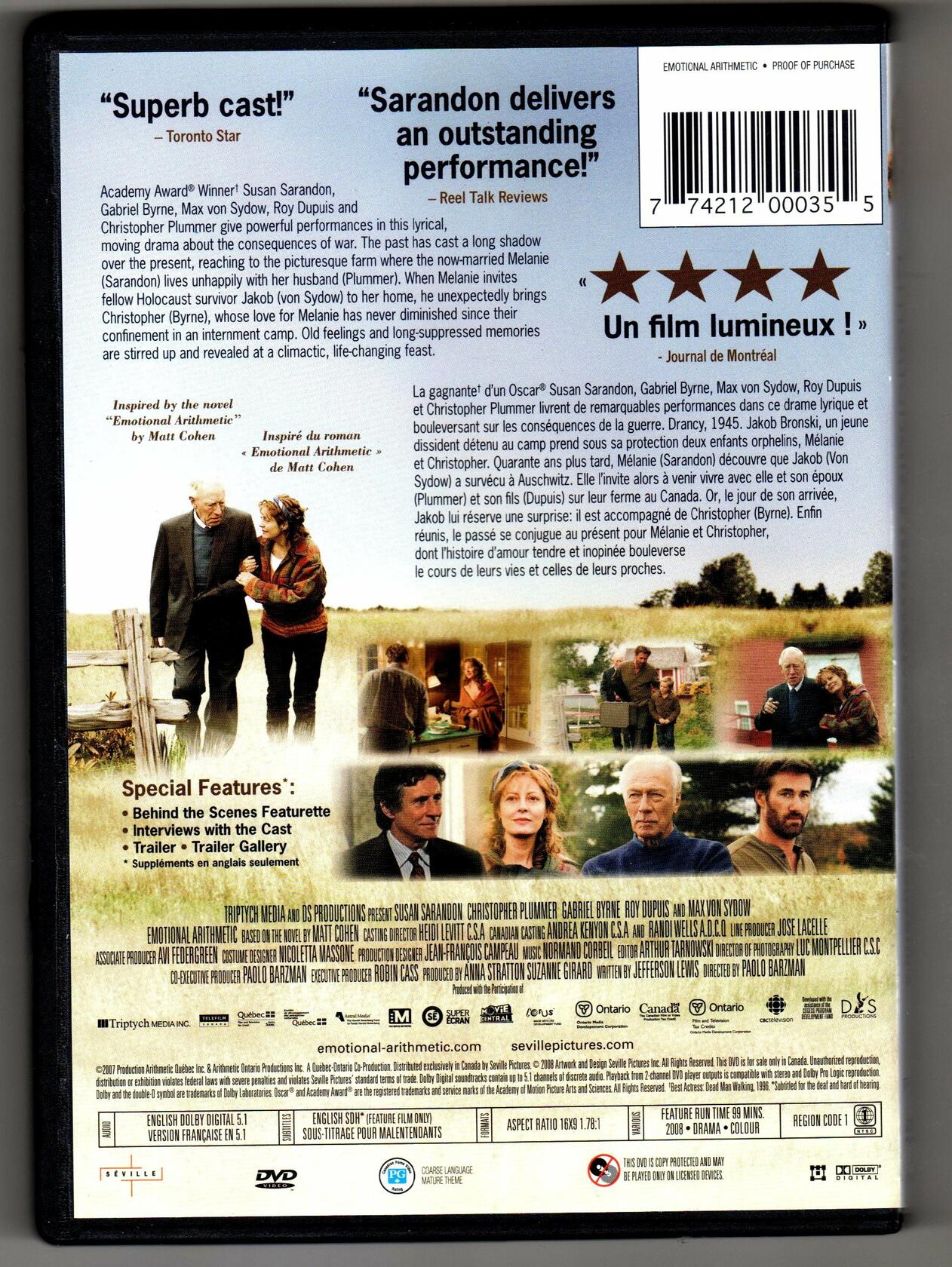 Emotional Arithmetic / L'automne de mes souvenirs (Bilingual) [DVD]