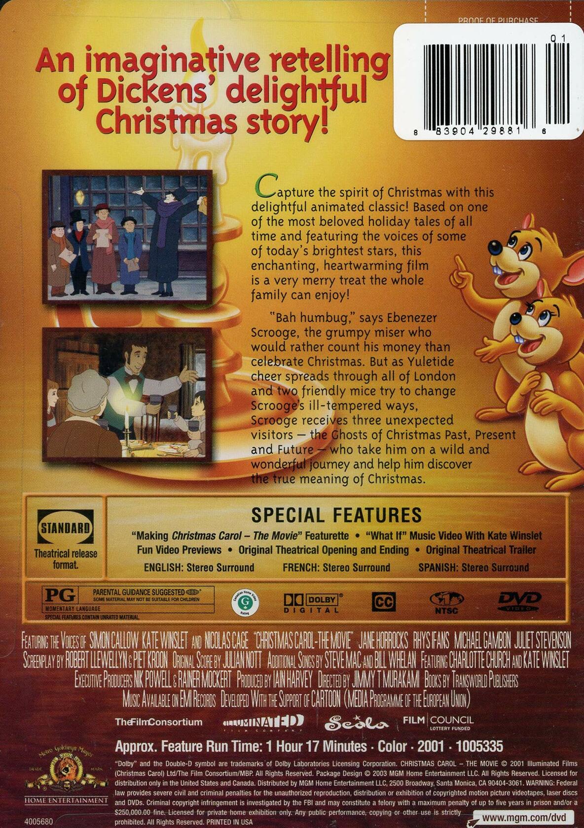 Christmas Carol: The Movie [DVD] - Very Good