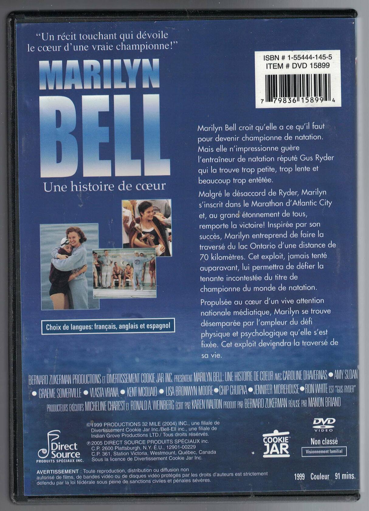Marilyn Bell: Une Histoire de Coeur [DVD] - Very Good