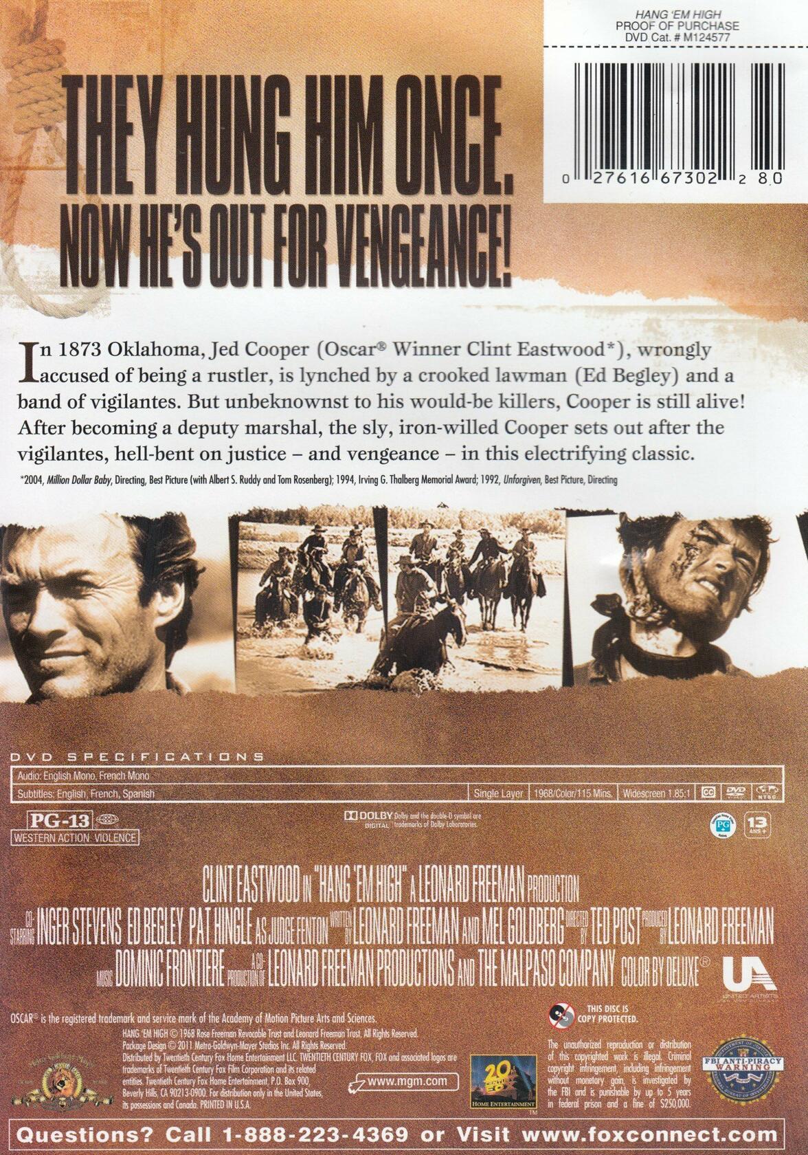 Hang 'em High (Widescreen/Full Screen) [DVD] - Very Good