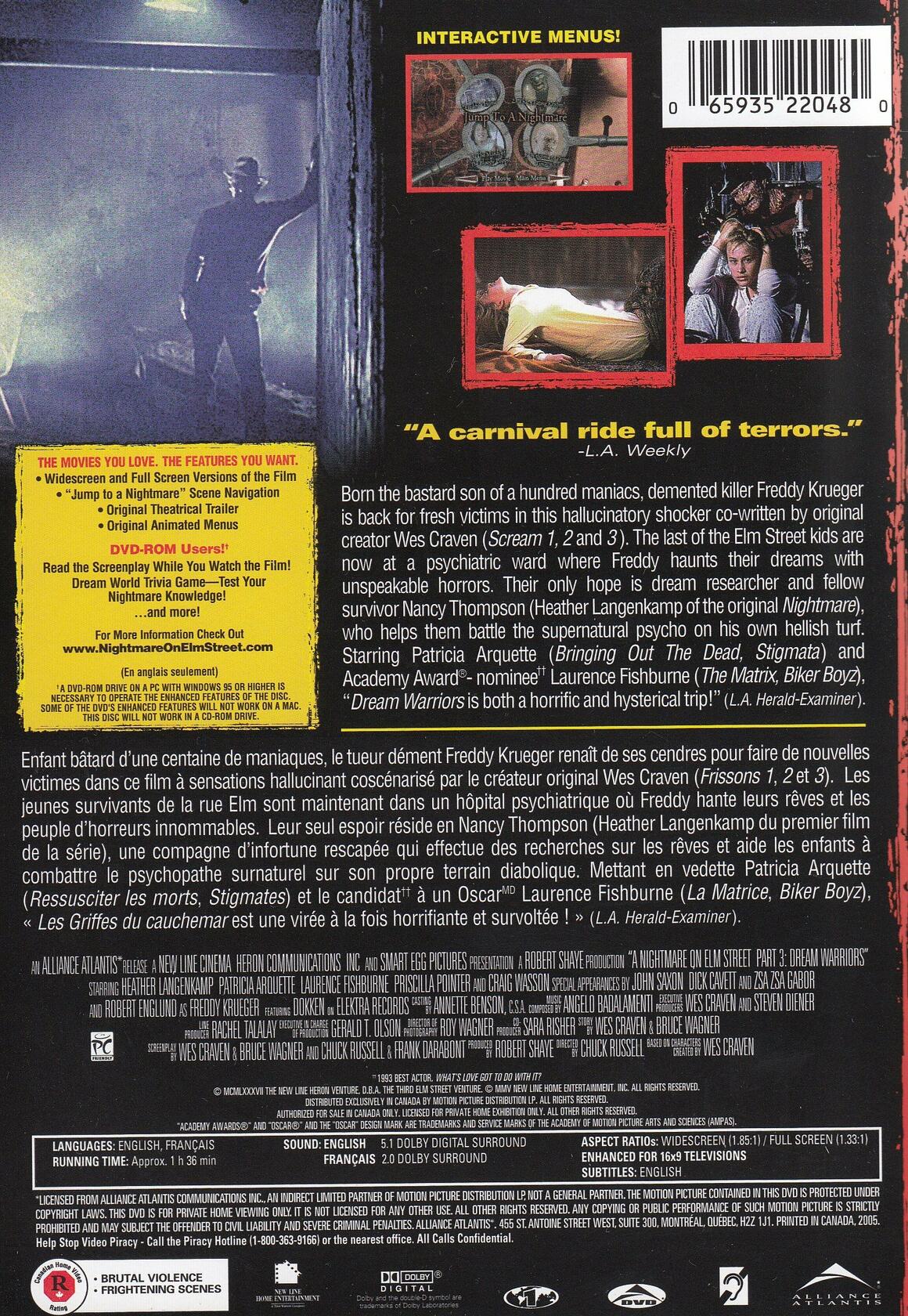 Nightmare on Elm Street 3: Dream Warriors [DVD] - Very Good