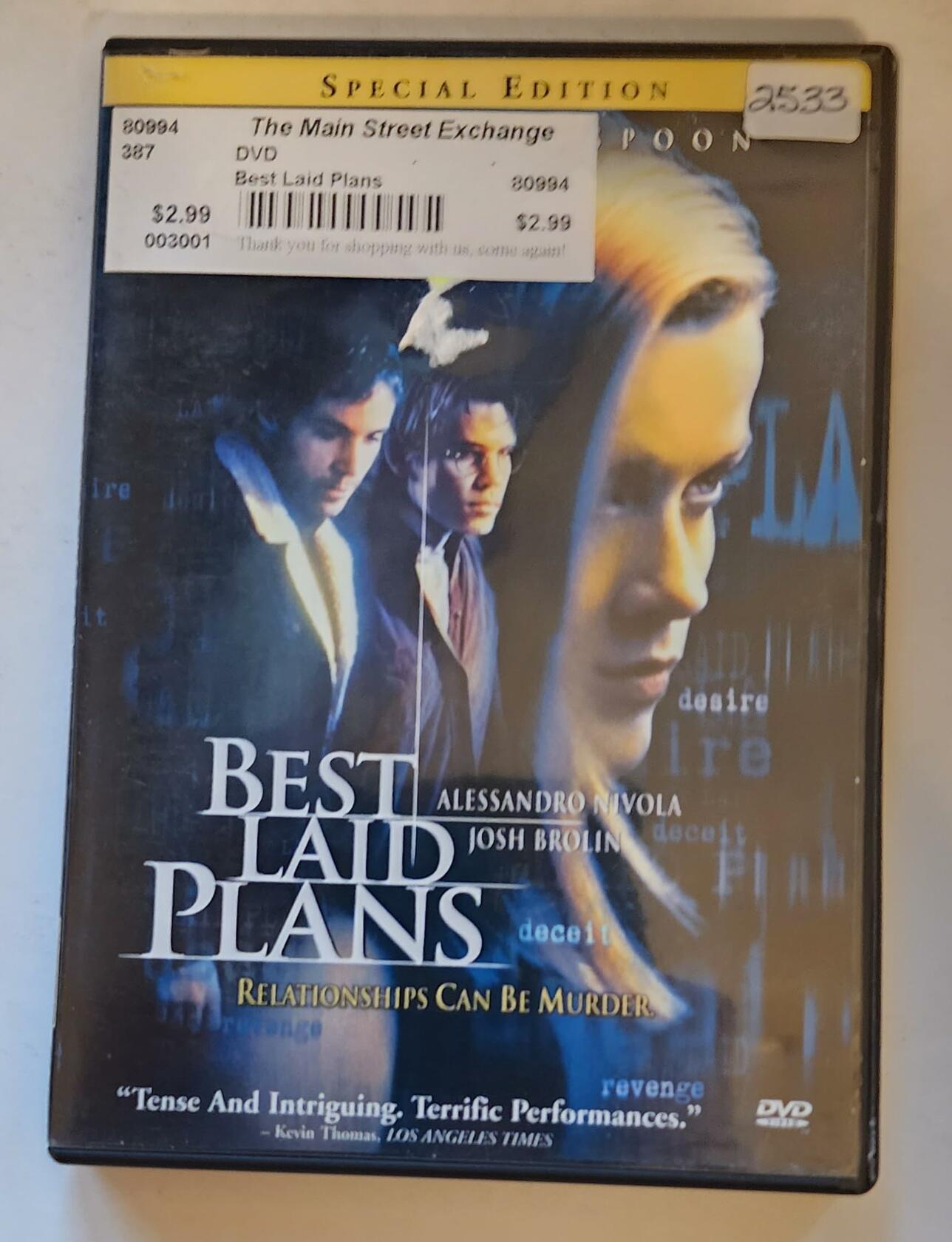Best Laid Plans (Widescreen) [DVD] - Very Good