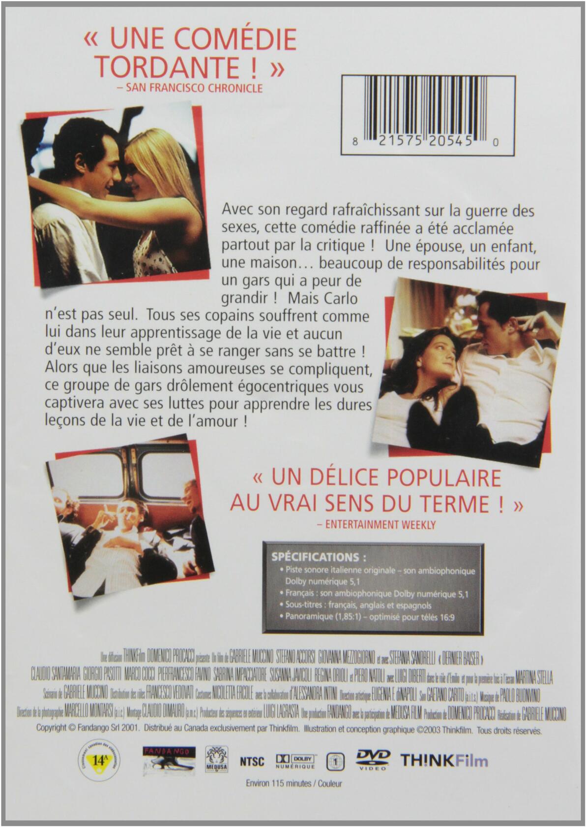 Le Dernier Baiser [DVD] - Very Good