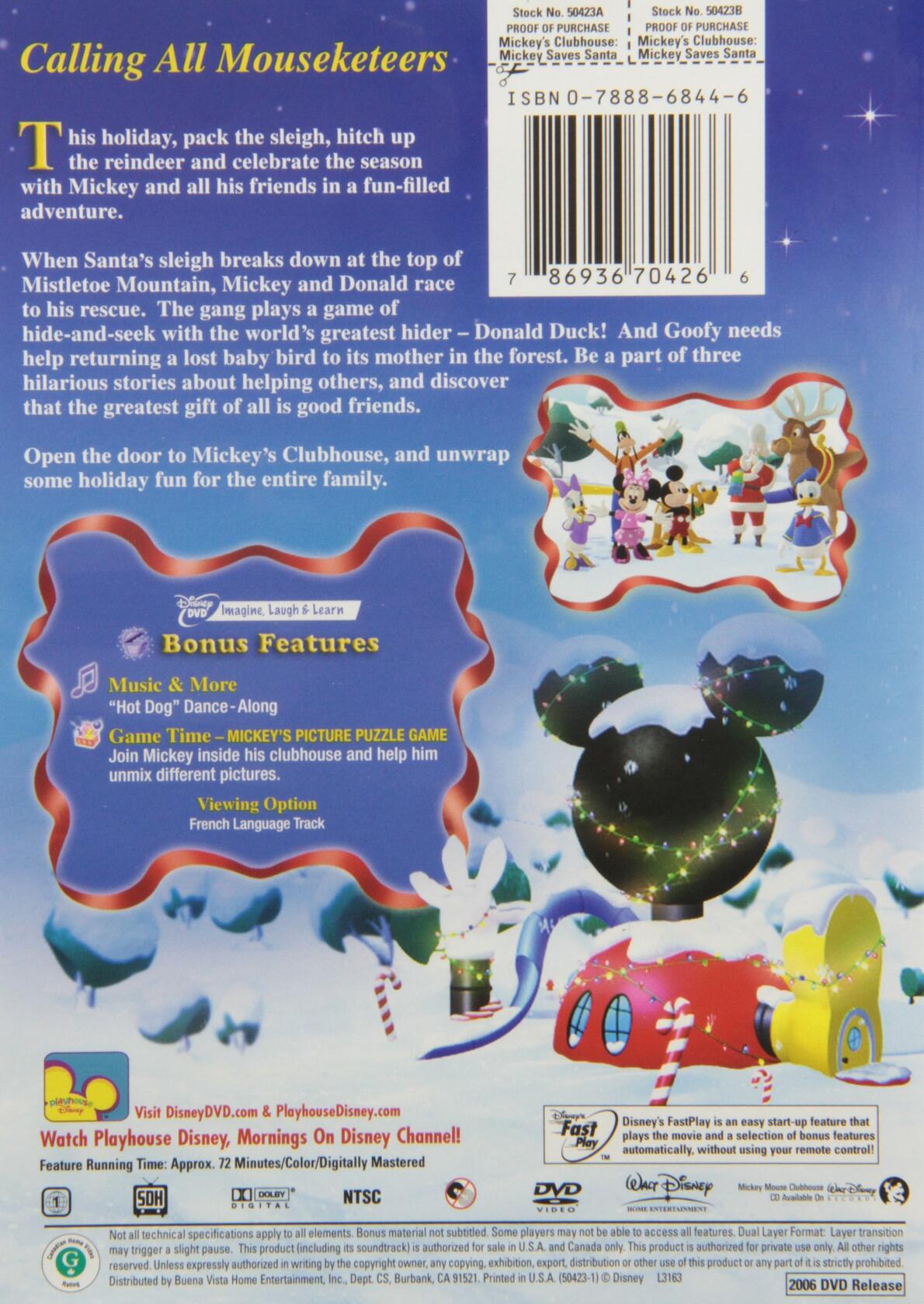 Mickey Mouse Clubhouse: Mickey Saves Santa (Bilingual) [DVD] - Very Good