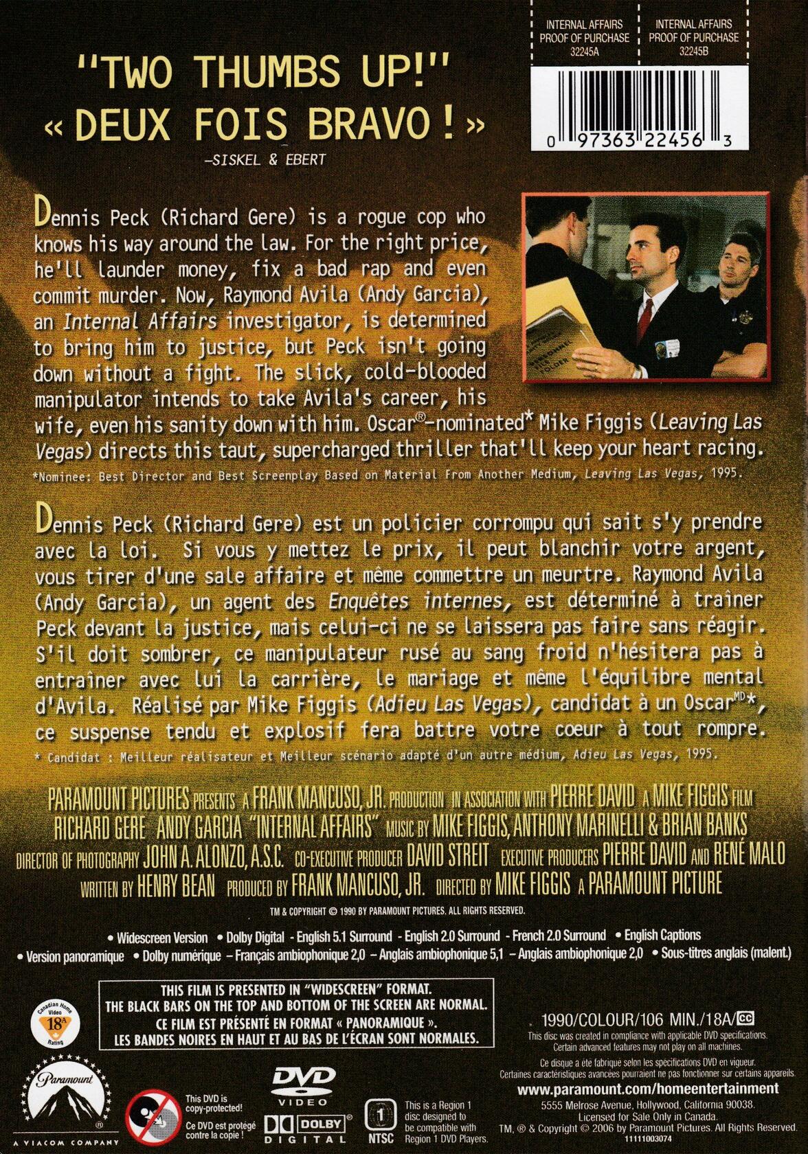 Internal Affairs [DVD] - Very Good