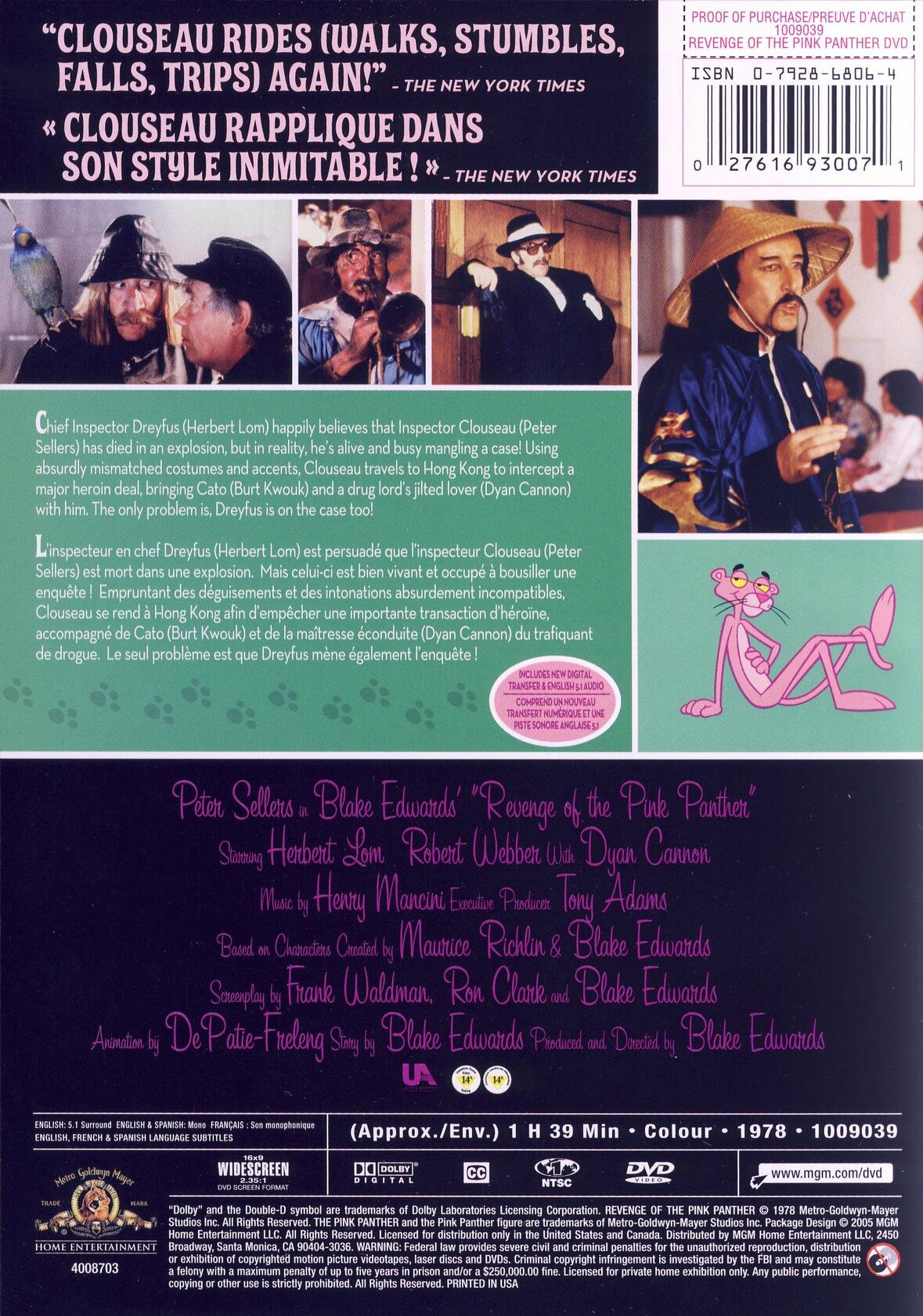 Revenge of the Pink Panther [DVD] - Very Good