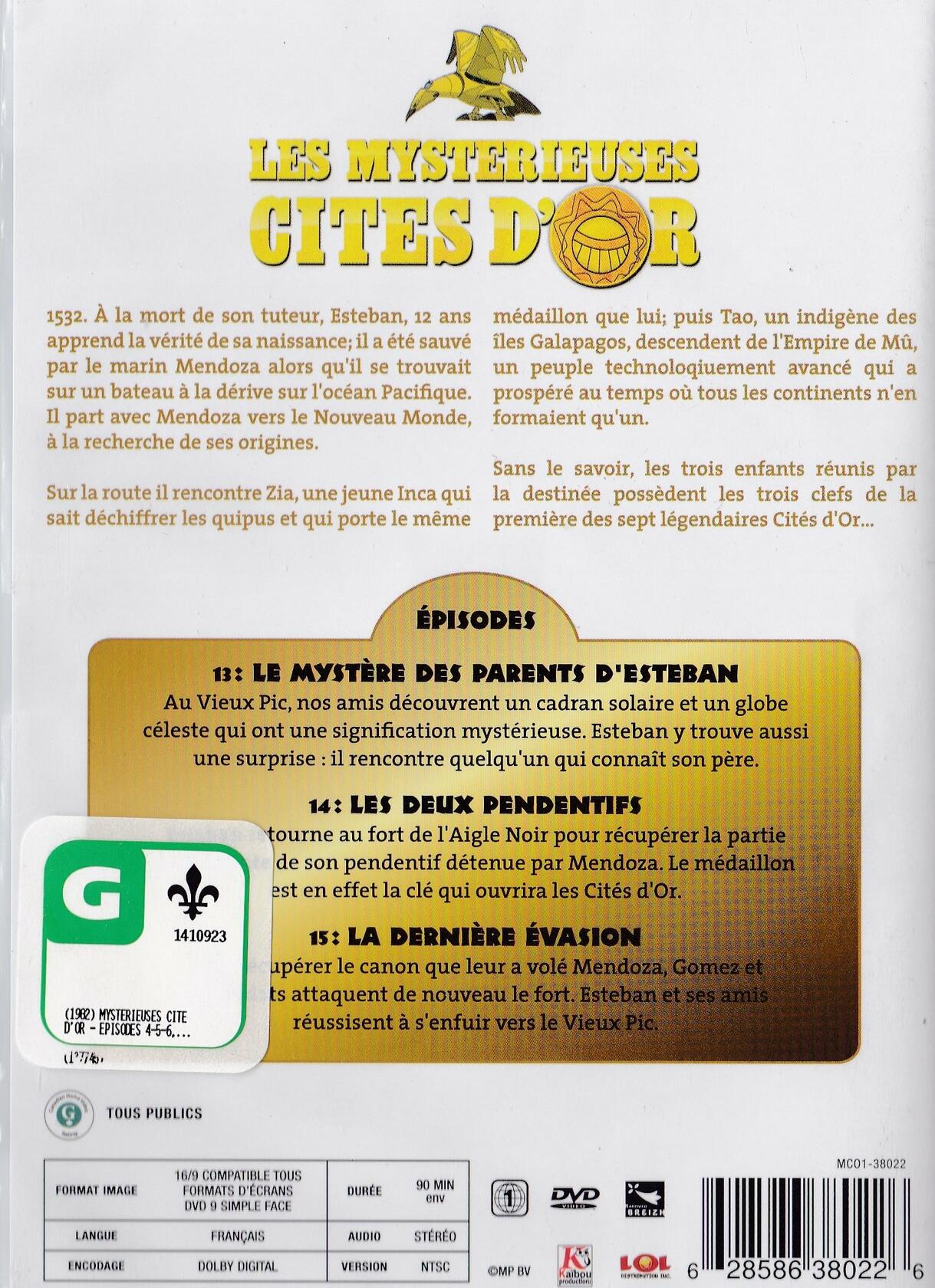 Les Mystérieuses Cités D'Or - Découverte V (Épisodes 13,14,15) - Very Good